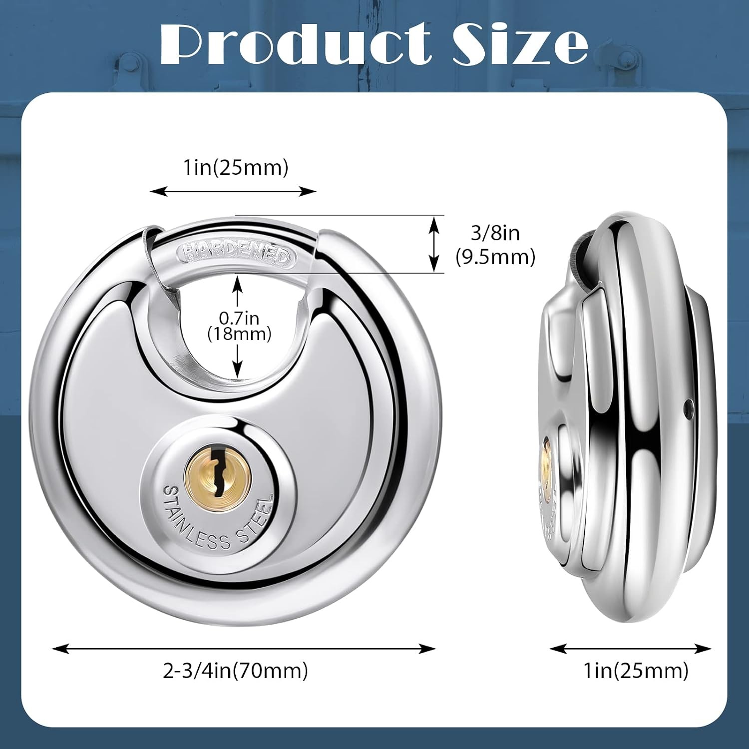 10 Pack Padlocks Alike Keyed, Stainless Steel Pad Locks with Same Key Discus 2-3