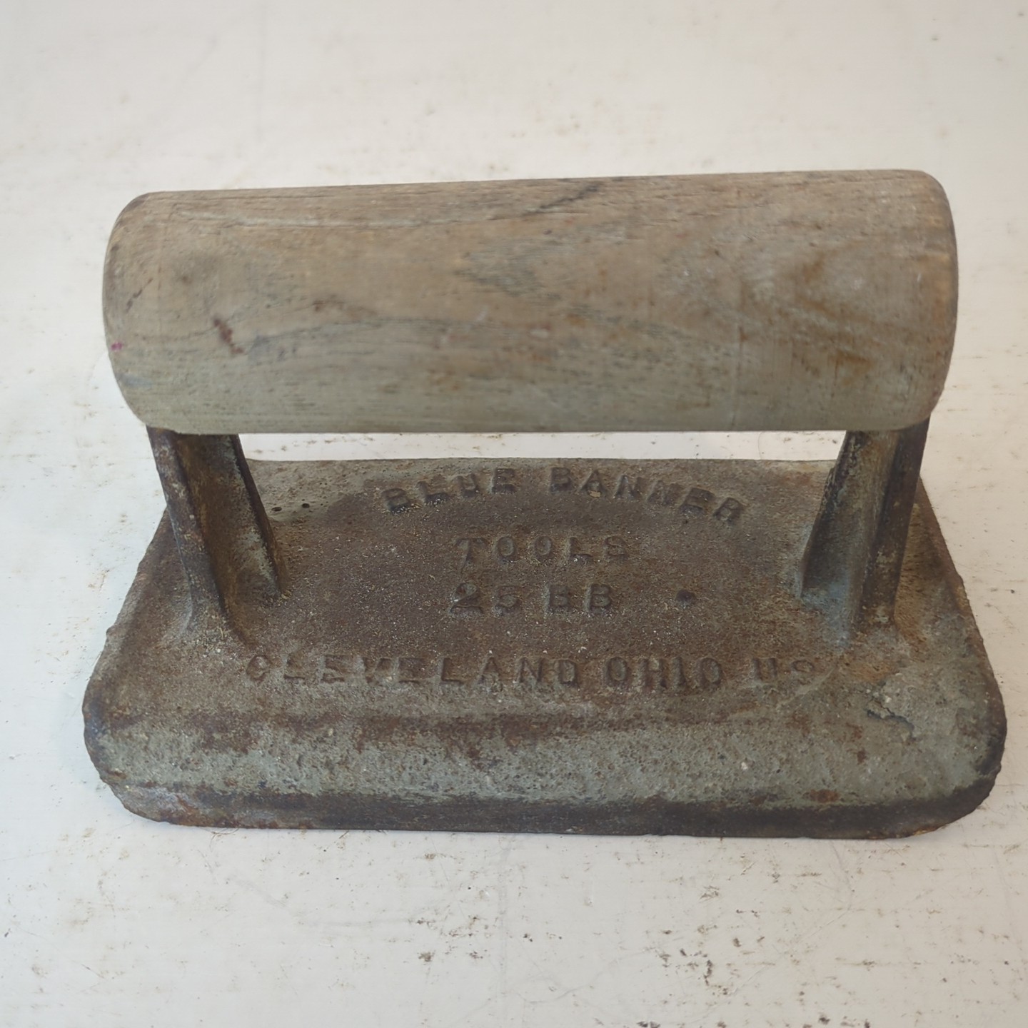 Antique Vintage BLUE BANNER Cement Concrete Edger 2 Tool 25BB Cleveland Ohio USA