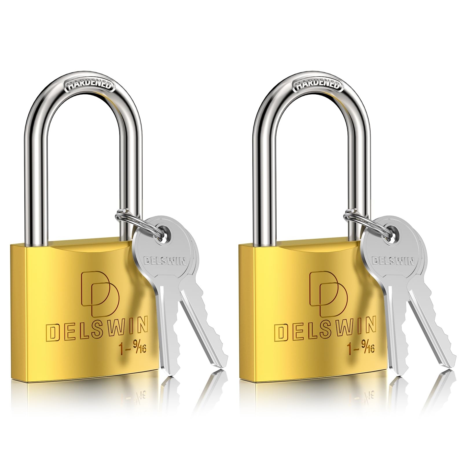 DELSWIN Weatherproof Padlock with Key (Keyed Alike) – Heavy 2Pcs Keyed Alike