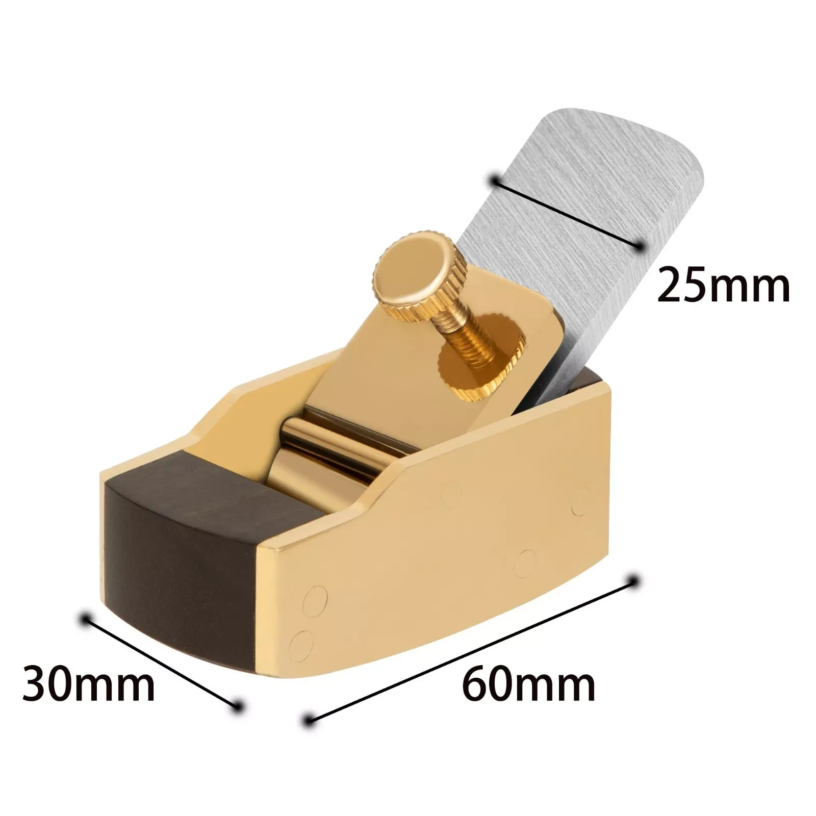 1pcs Convex bottom 2 3/8″ plane, brass wrap blackwood ,violin/viola making plane