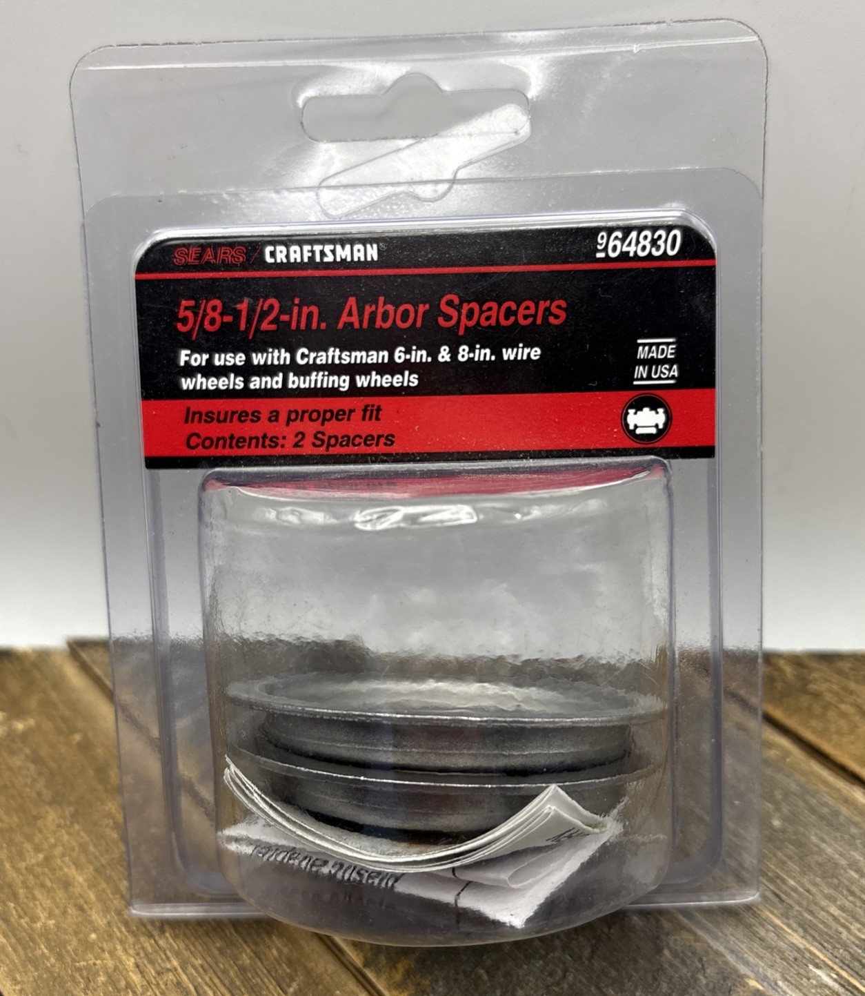 SEARS Craftsman 5/8in- 1/2in Arbor Spacers For Wire/Buffing Wheels 64830 VINTAGE