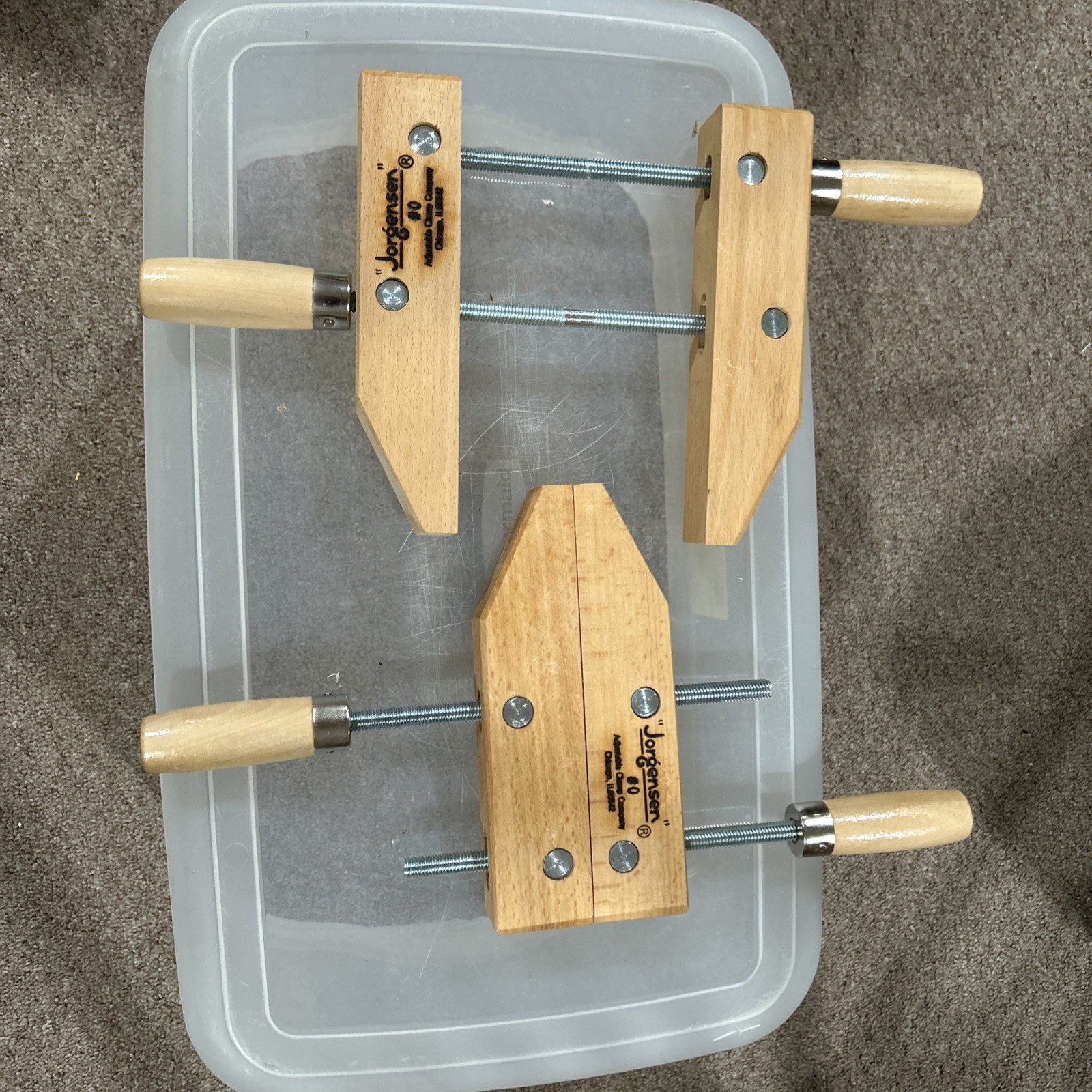 New Unused- Wooden Hand Screw Clamp 8″ Jorgensen – Adjustable Clamp Co Set Of 2