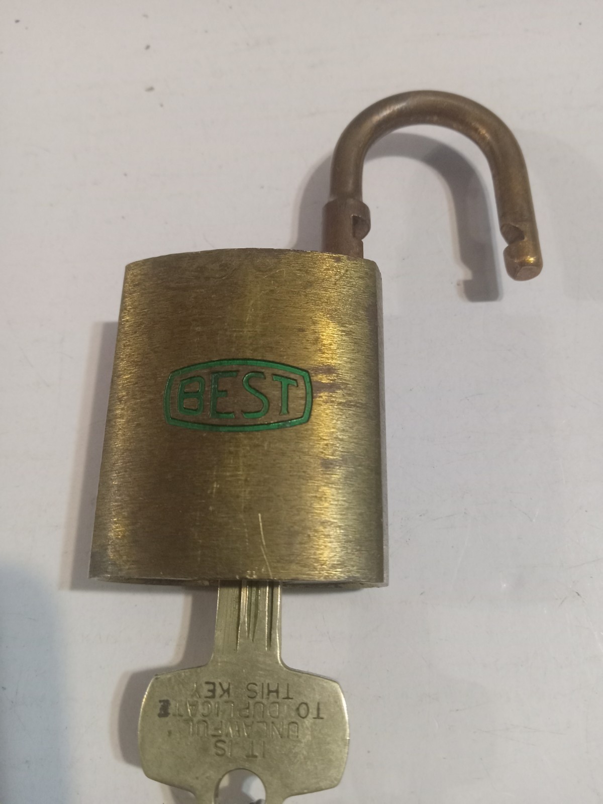 Vintage Brass Best USA Pad Lock with 2 Working Keys Tested