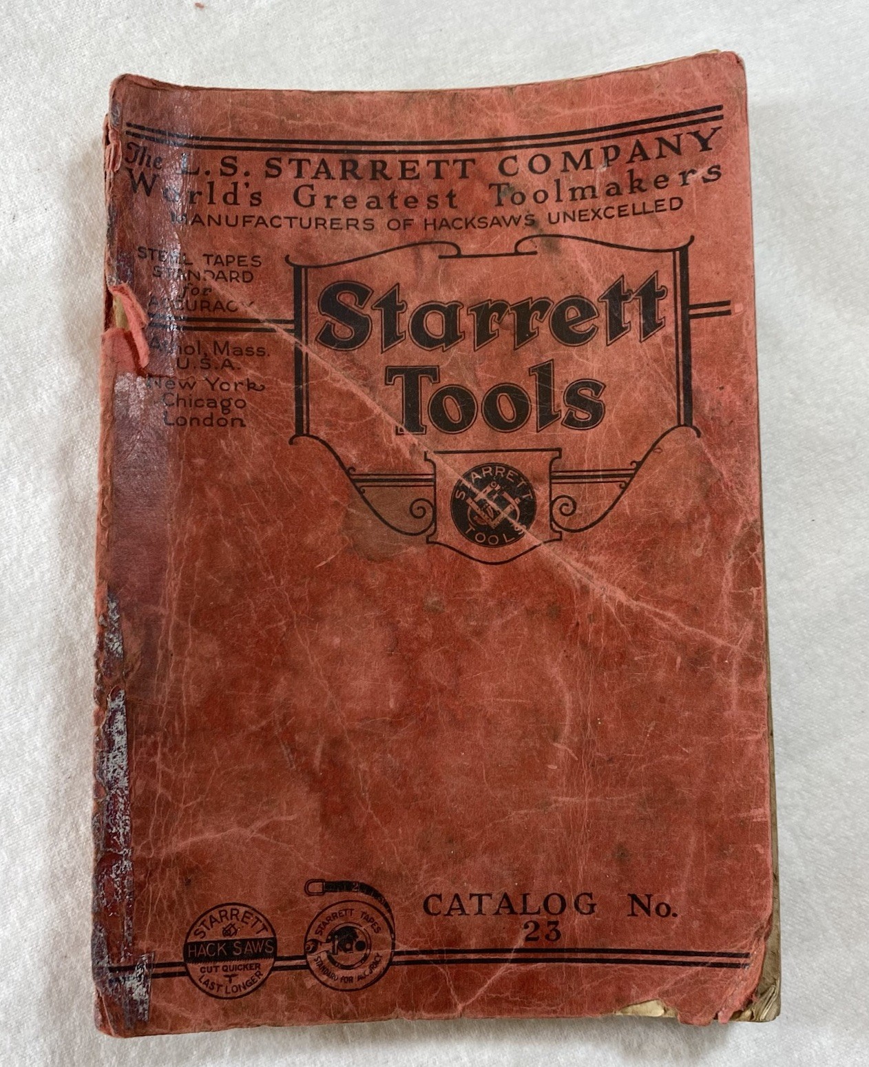 1927 Starrett Tools Catalog No. 24 soft cover 368 Pages Torn Cover