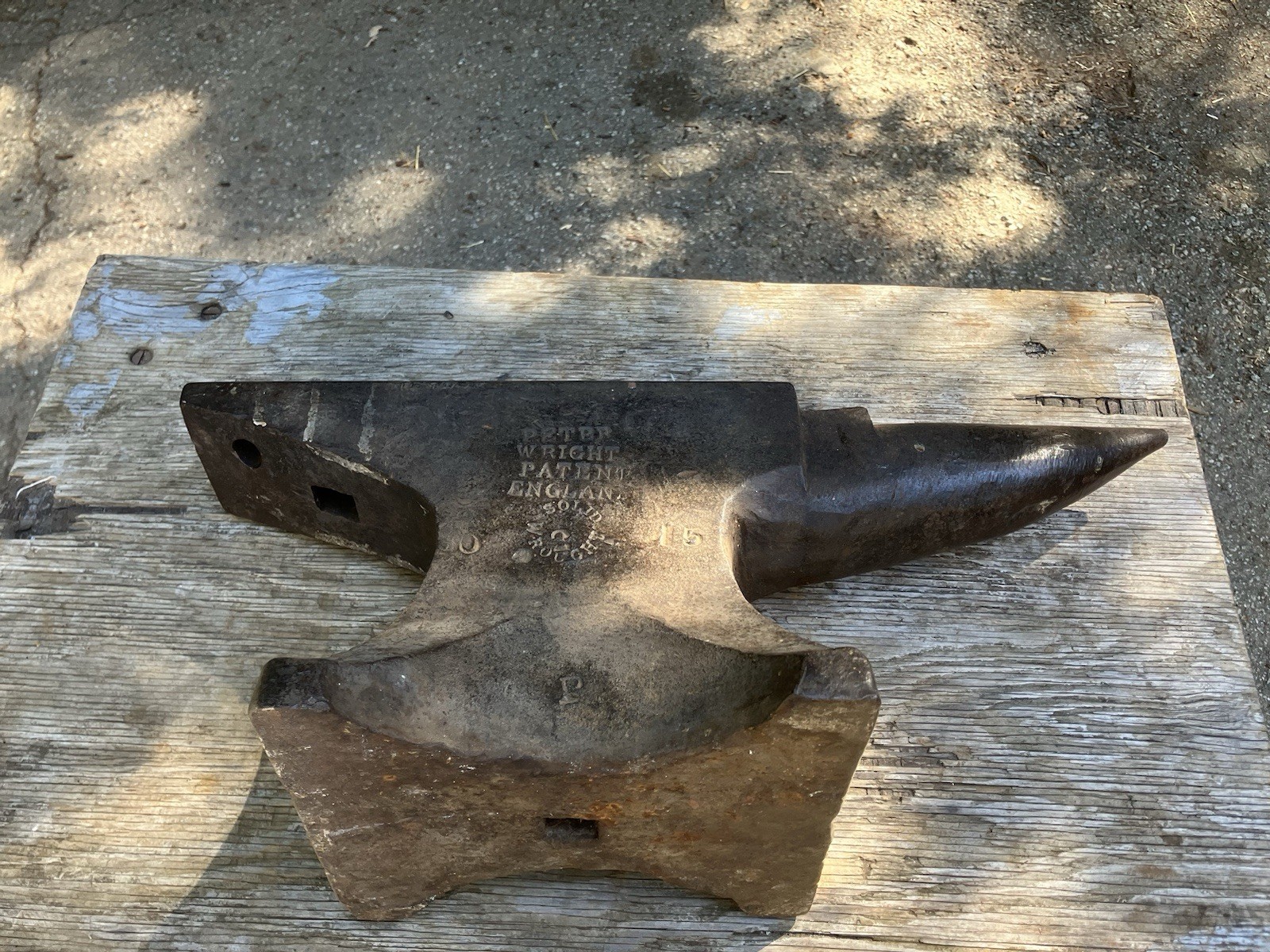 Spectacular 71 lb. Peter Wright Anvil Patent England Solid Wrought 0-2-15 WOW !!