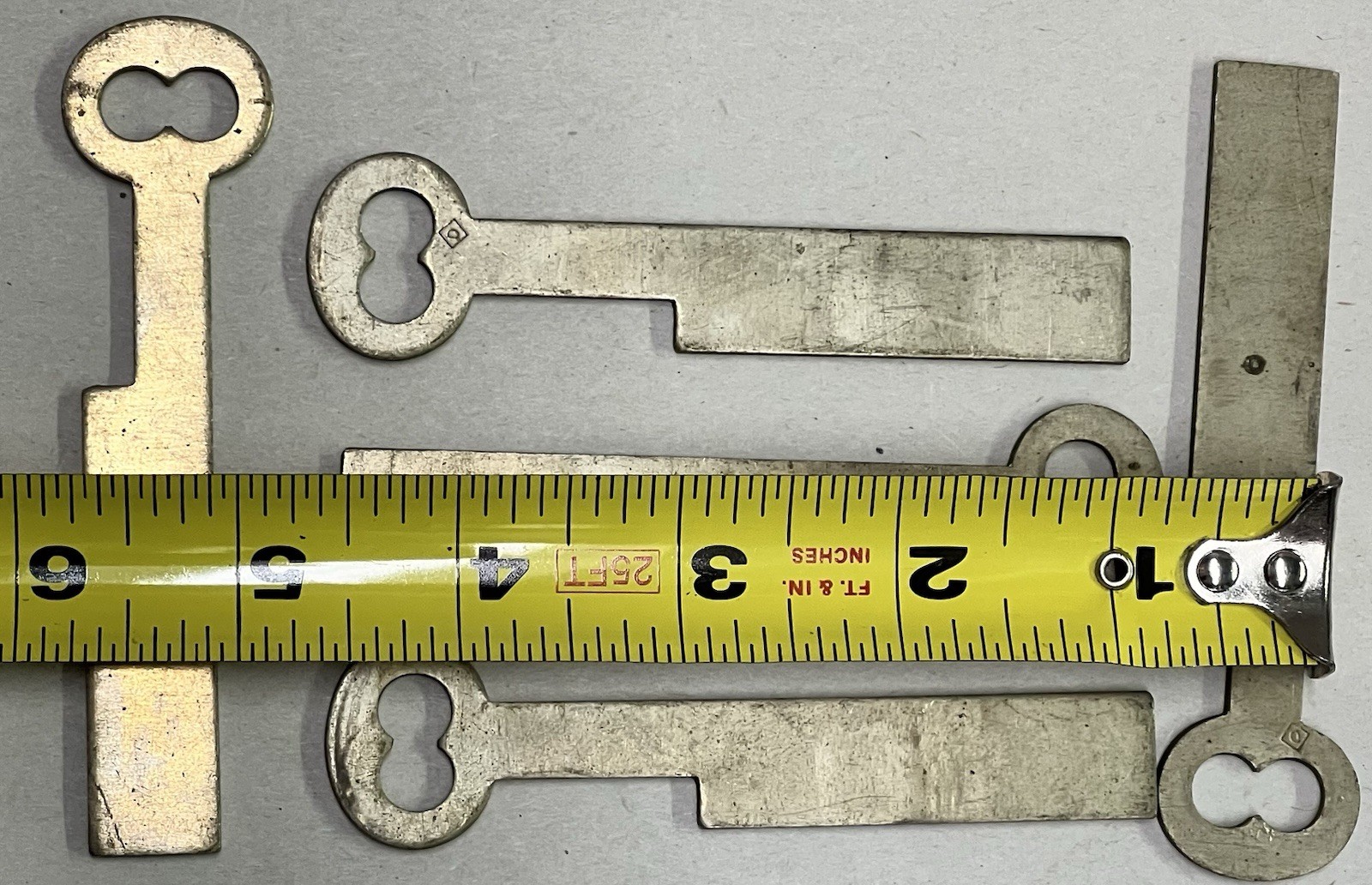 LOT OF 5 EAGLE NON FERROUS UNCUT FLAT KEYS 4” KEY BLANK LOCKSMITH TOOLS PARTS
