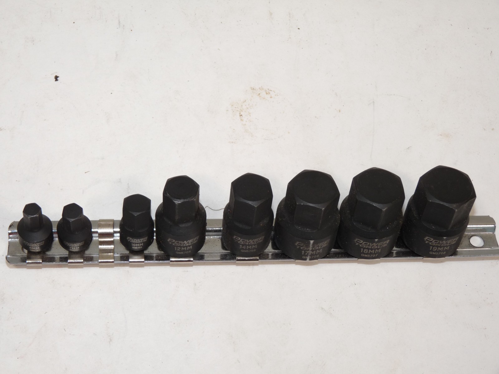 Power Torque Metric Hex Bit Drain Plug Socket Set 6–19mm GM5700–GM5708
