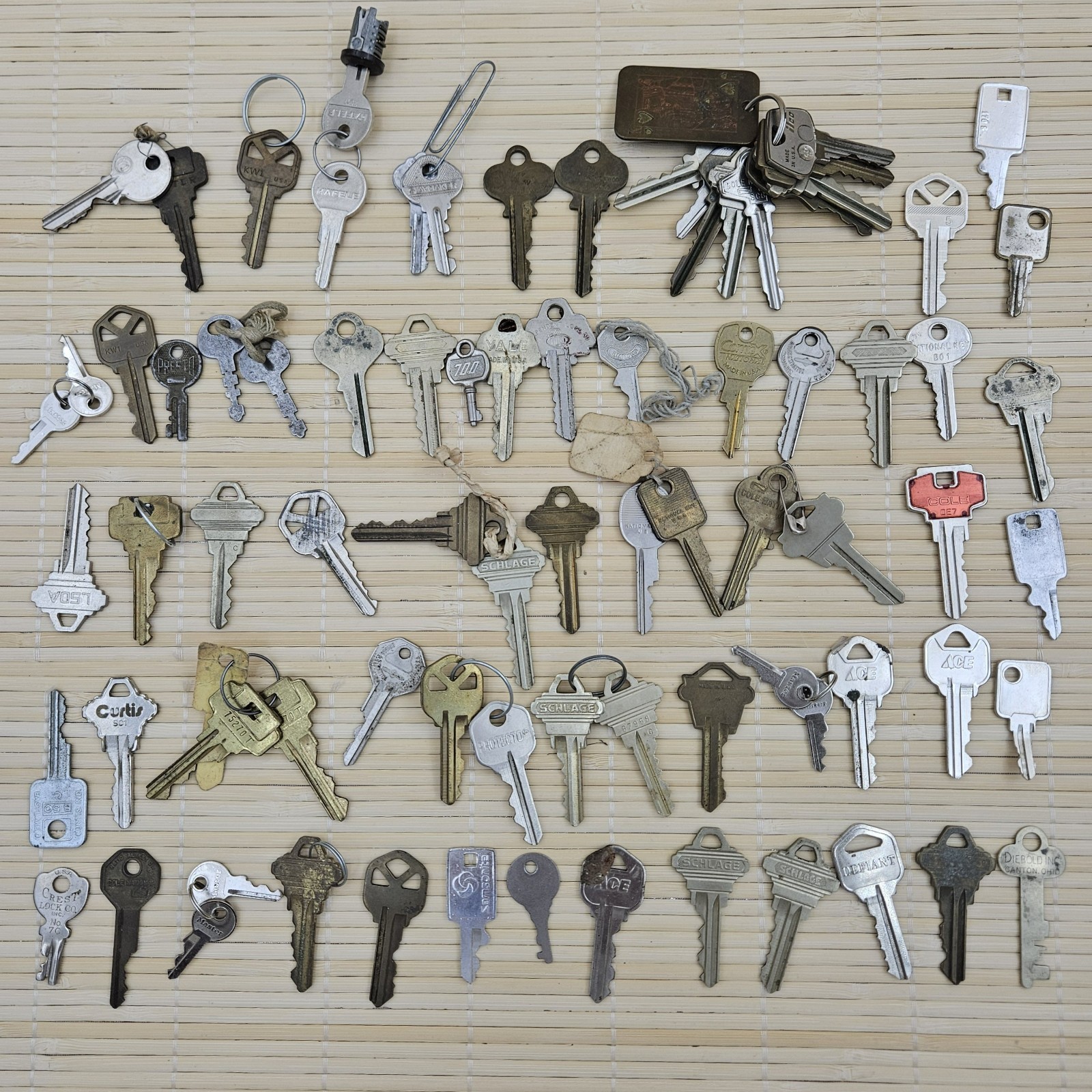 Junk Drawer Lot of 80 Keys House Luggage Cabinet Used King of Hearts Key Chain