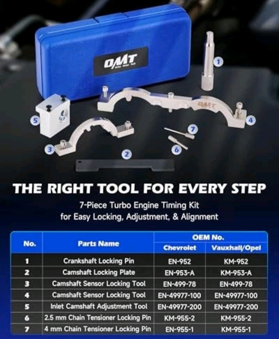 Turbo Engine Timing Tool Kit Engine Camshaft Alignment Tool Set – Blue