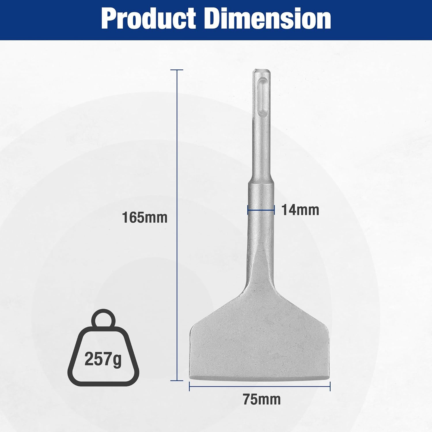 3-Inch SDS plus Chisel, Cranked Angled Bent Tile Removal Chisel for Tile, Lamina