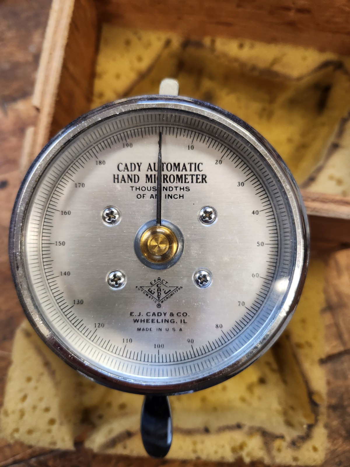 Vintage E.J. Cady Exact Automatic Micrometer Thousandths of an Inch