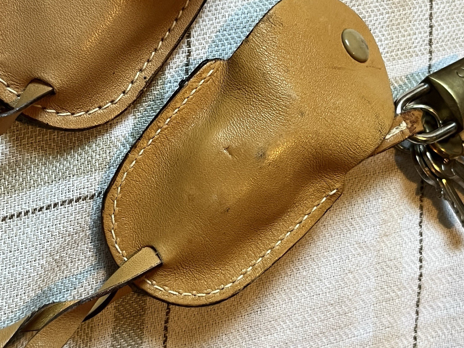 Gucci Brass Luggage Padlock and Key With Pouch ID Tag Vintage Travel Accessory
