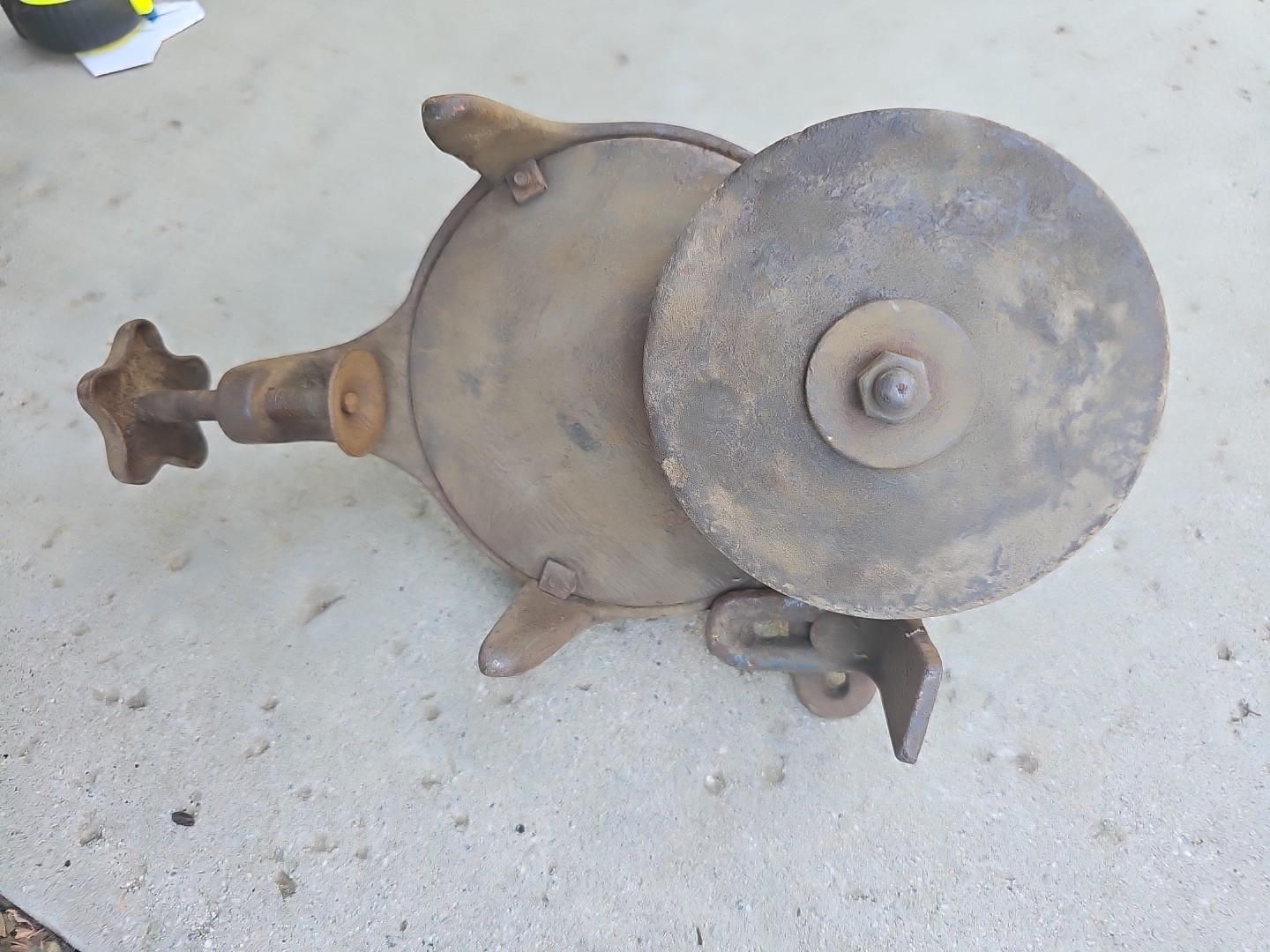Vintage Grinding Wheel Sharpening Stone Tools Hand Crank