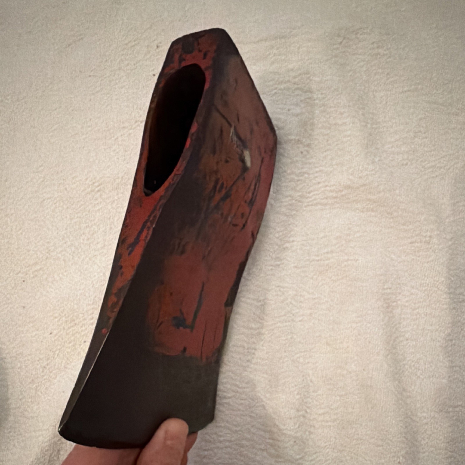 Vintage Original Double Bit Axe Head Red Painted 6.5 Inch-no name