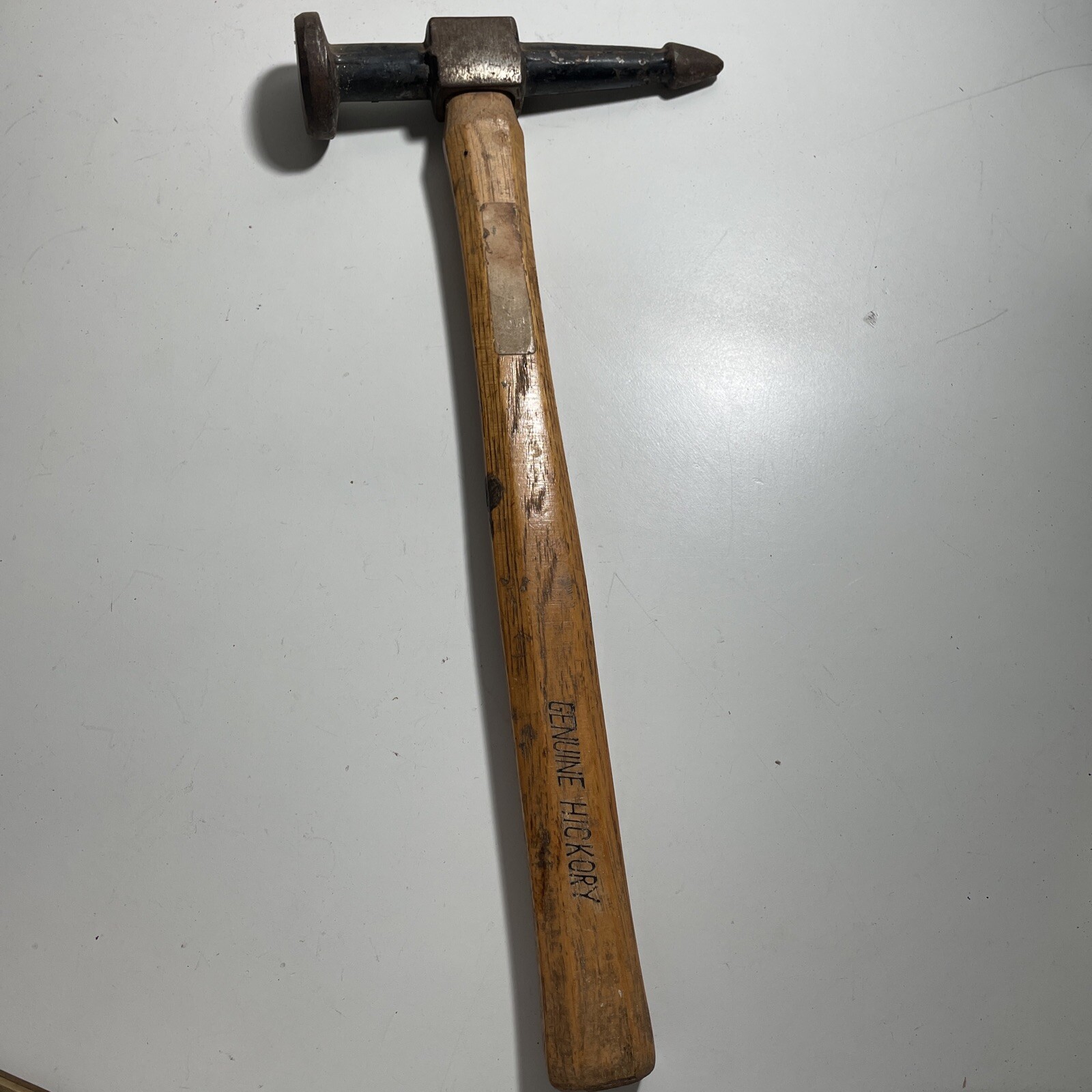 Vintage Auto Body Shaping Pick Hammer 5 1/2 “W/ GENUINE HICKORY Handle USA.