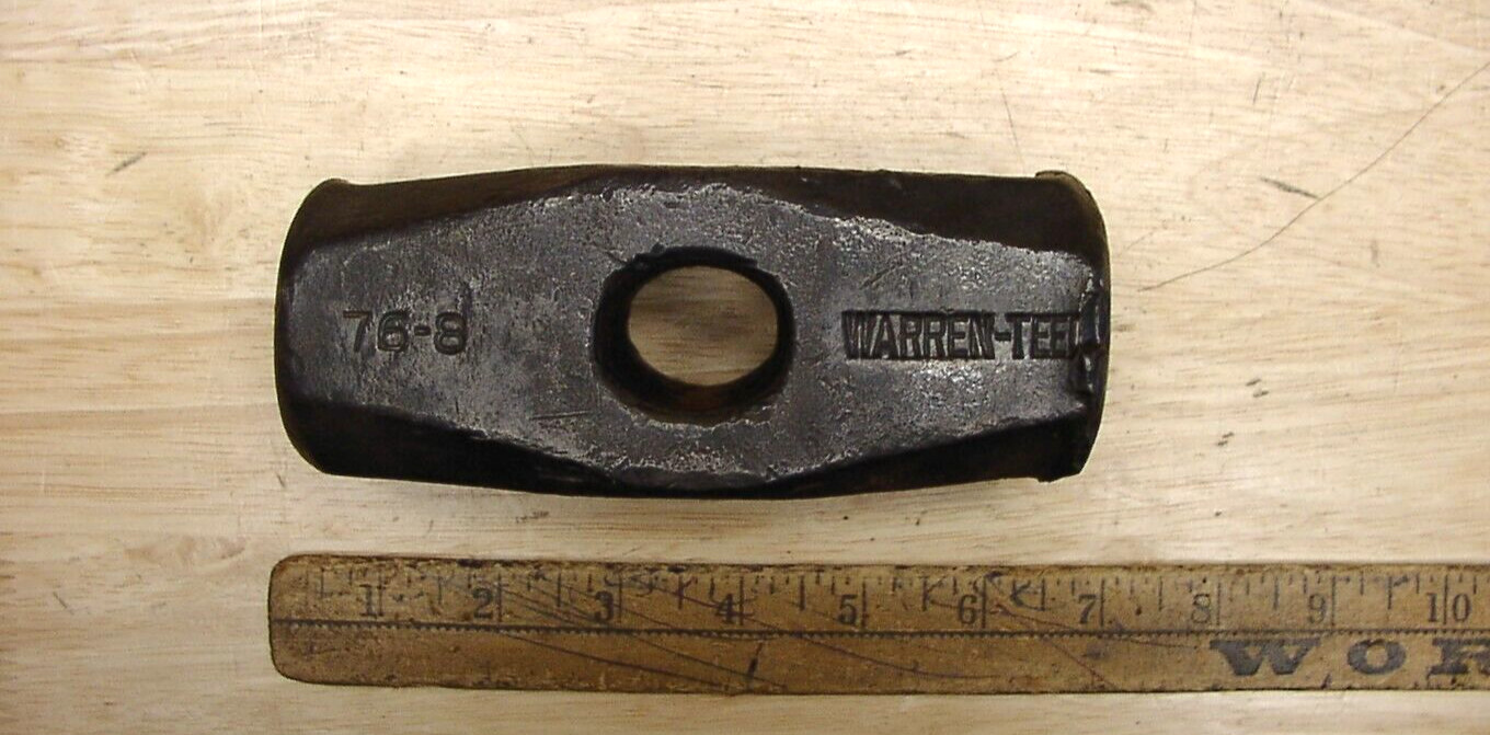 Vntg Warren-Teed 76-8,8lb. Sledge Hammer Head,6″,FAIR,Use & Wear On One Face,