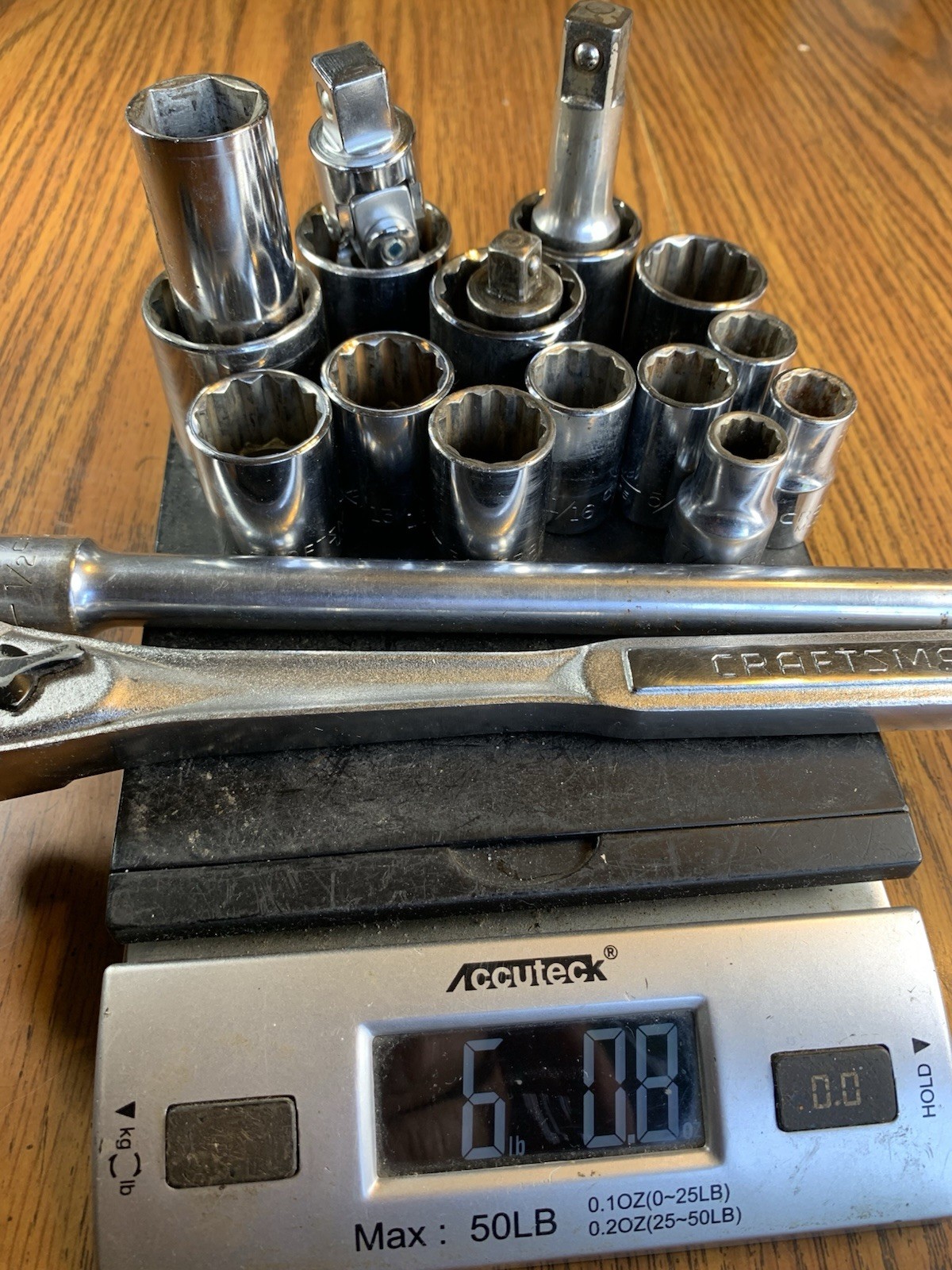 19pc Craftsman Tools 1/2” Drive Sockets, Ratchet 7/16” to 1 3/16” Flex & Adapter