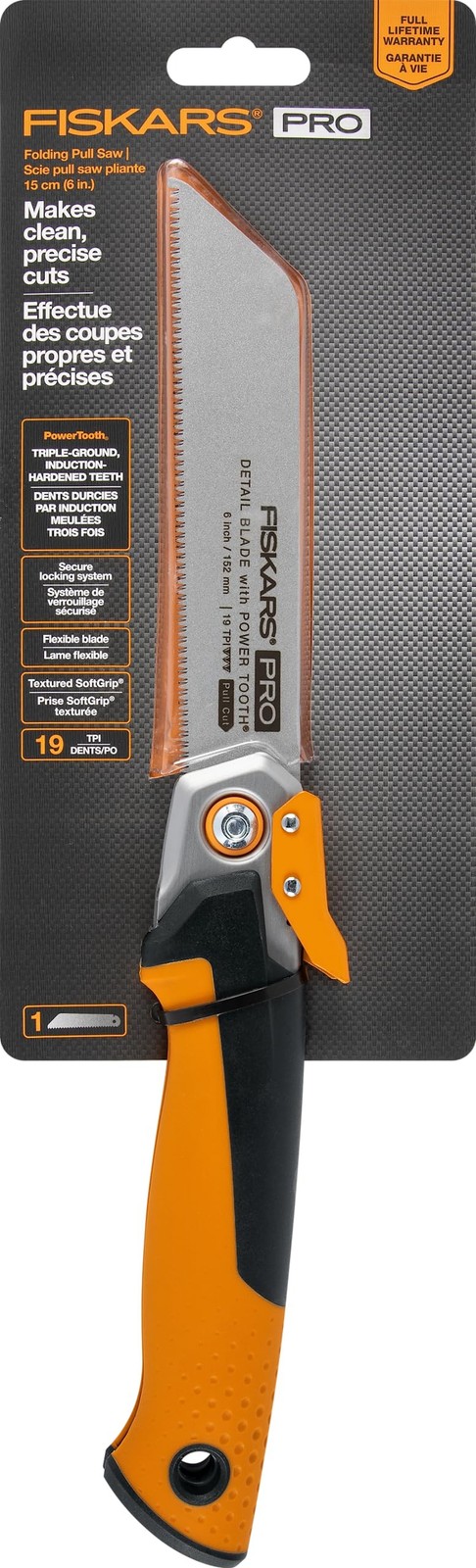 Fiskars PowerTooth Folding Detail Pull Saw (6 in.) Folding Pull Saw