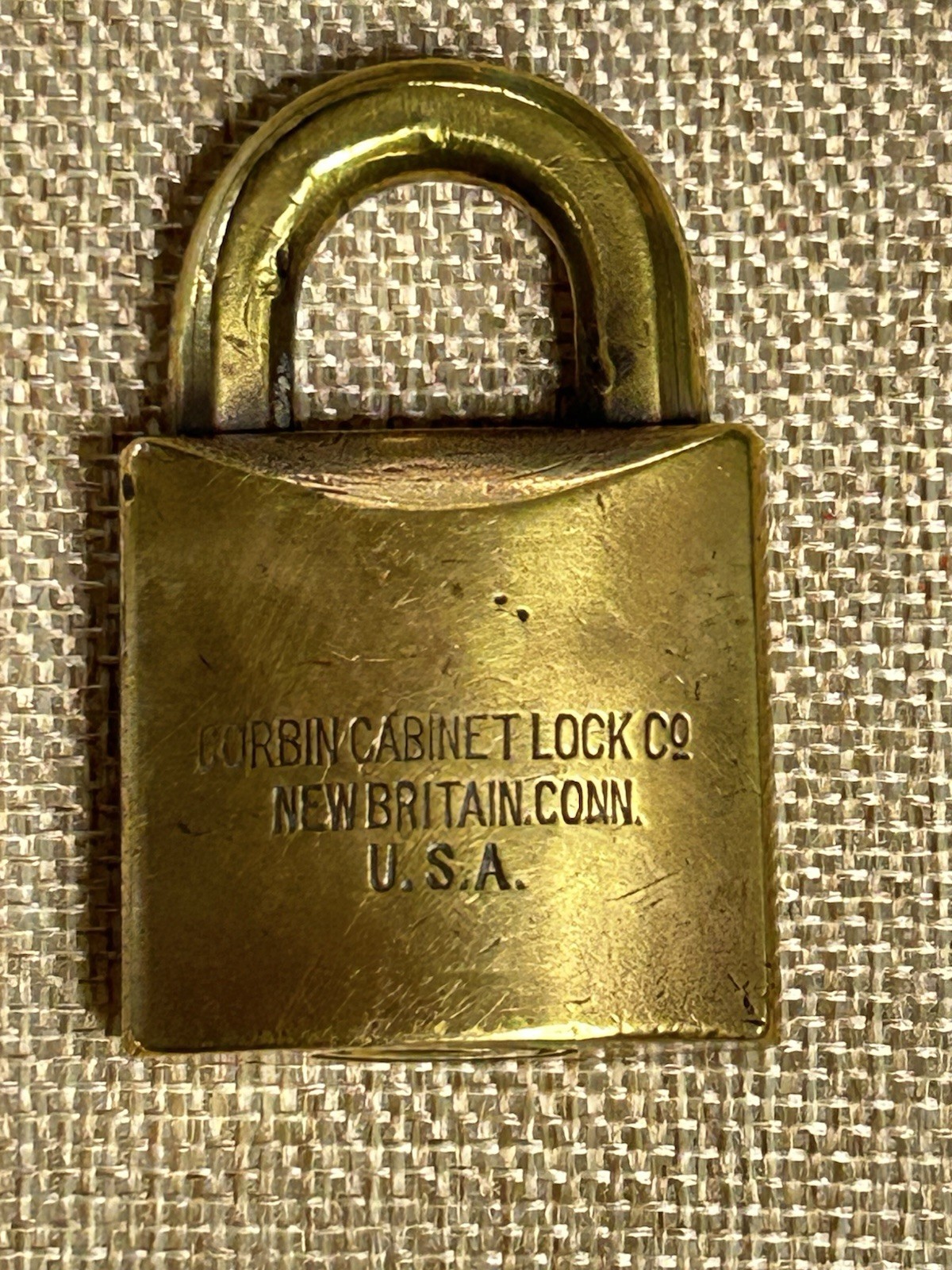 Vintage US Navy Corbin Cabinet Lock Co. Brass Lock No key USA