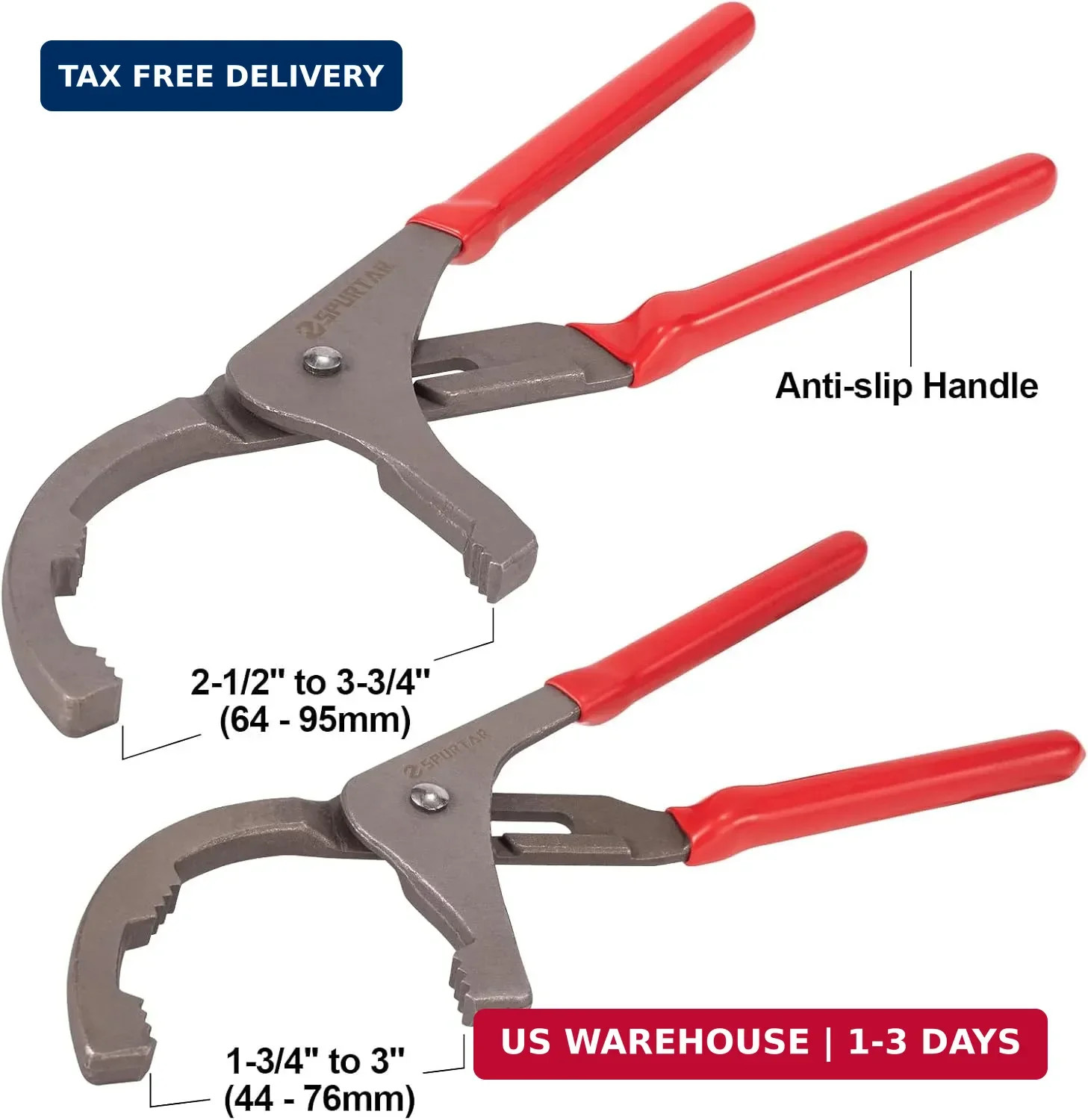 Spurtar Swivel Oil Filter Wrench Set of 7, Adjustable Wrench 2-3/4″ to 5-1/4″ (7