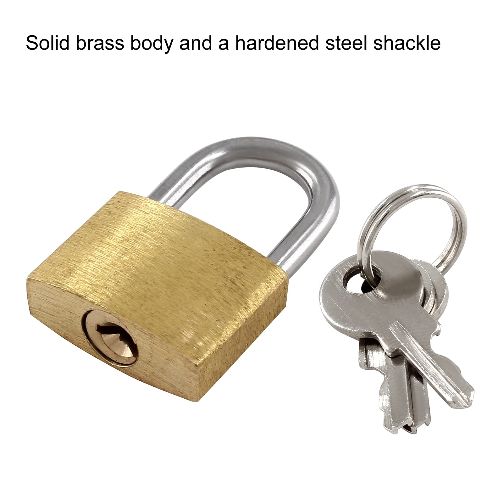 6 Pieces Mini Locks with Keys, Small Solid Brass Padlock Suitcase Locks for Lugg