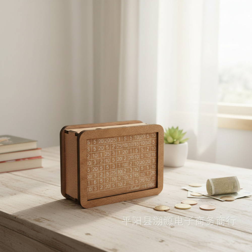 Wooden Cash Box with Counter for Home Office and Business Money Storage Solution