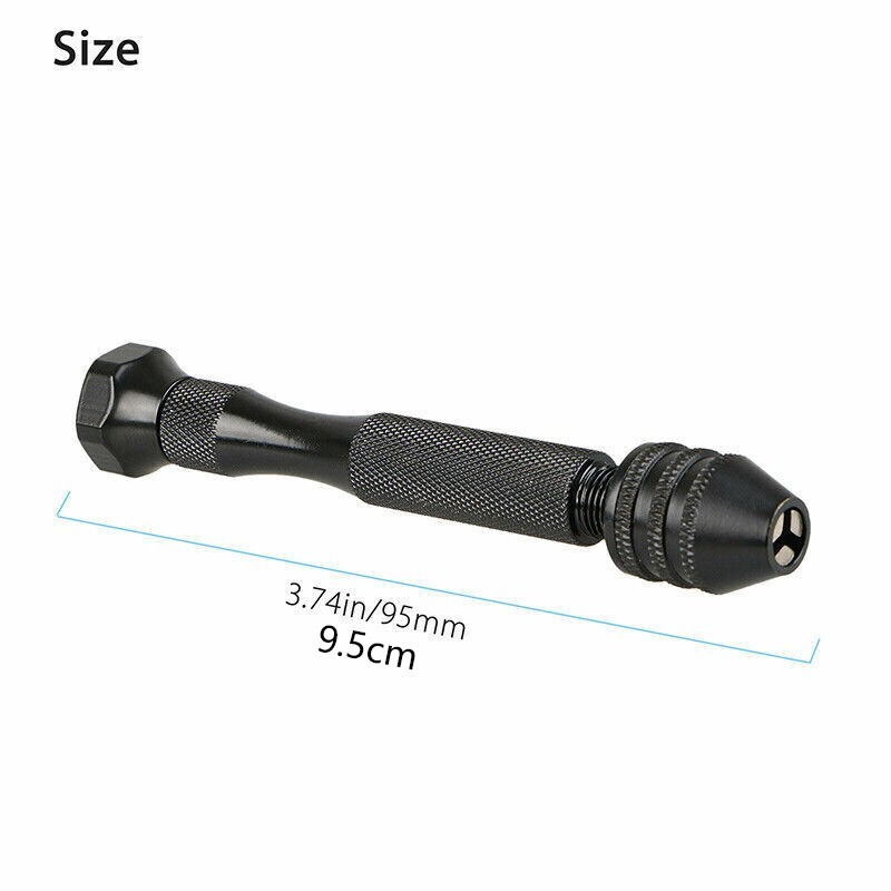 26Pcs Mini Micro Hand Drill Bit Kit Manual Keyless Chuck Pin Vise Rotary Tool xx