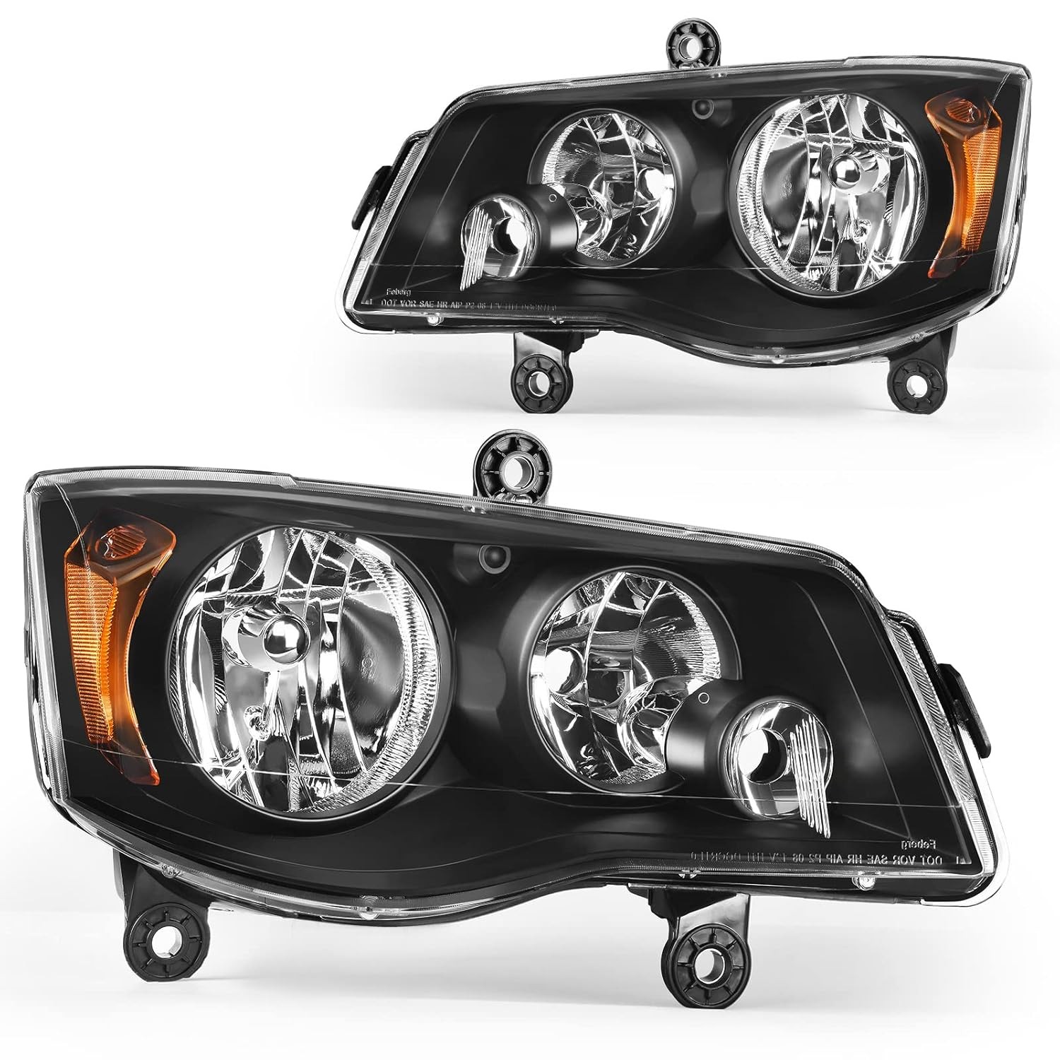 DWVO Headlights Assembly Compatible with 2011-2020 Dodge Grand Caravan 2008 2009
