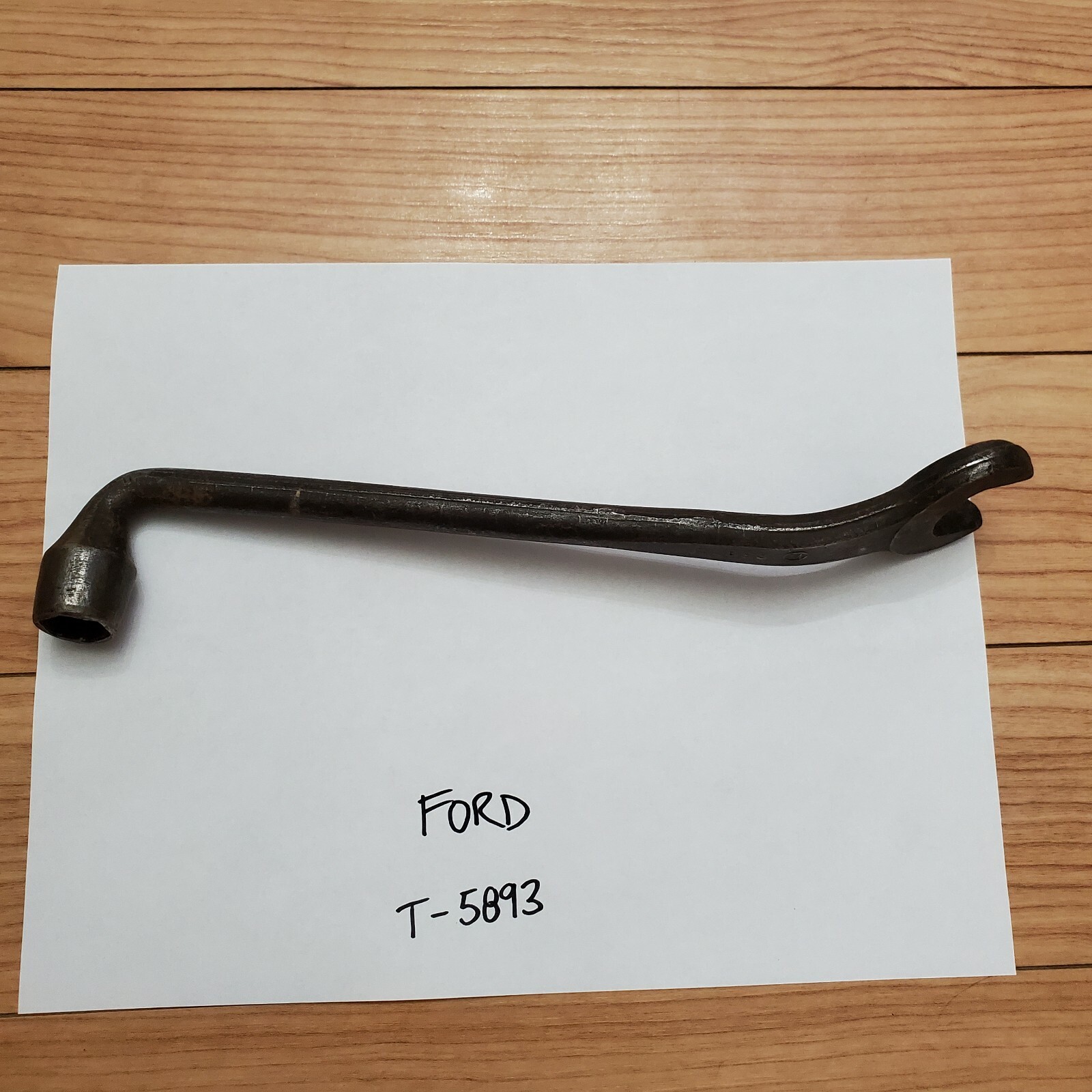 Vtg Ford Script Model T Combination Wrench T5893 15/16″ Plug X 5/8″ Socket Lug