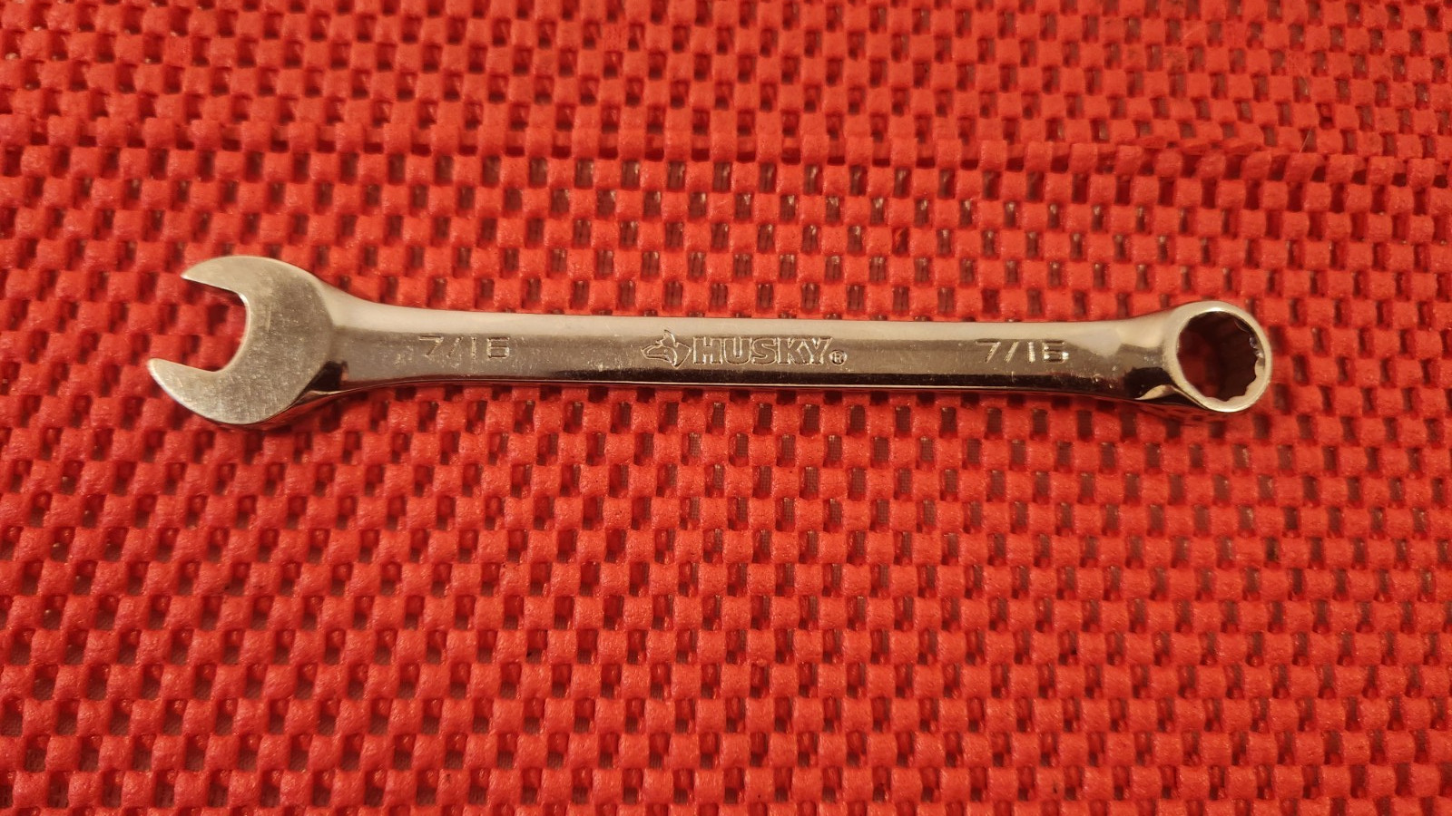 HUSKY COMBINATION WRENCH, 12 POINTS, 7/16″ MIRRORED CHROME FINISH