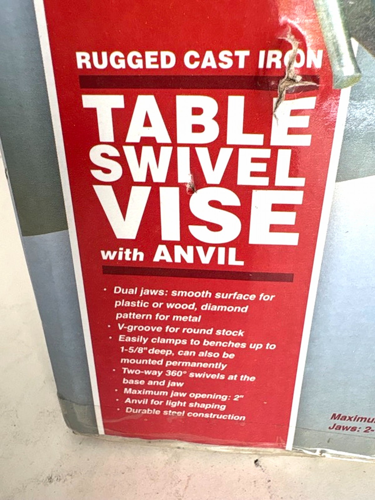 Central Forge Table Swivel Vise w/Anvil 2-1/2 inch Item 97160 NEW in Box