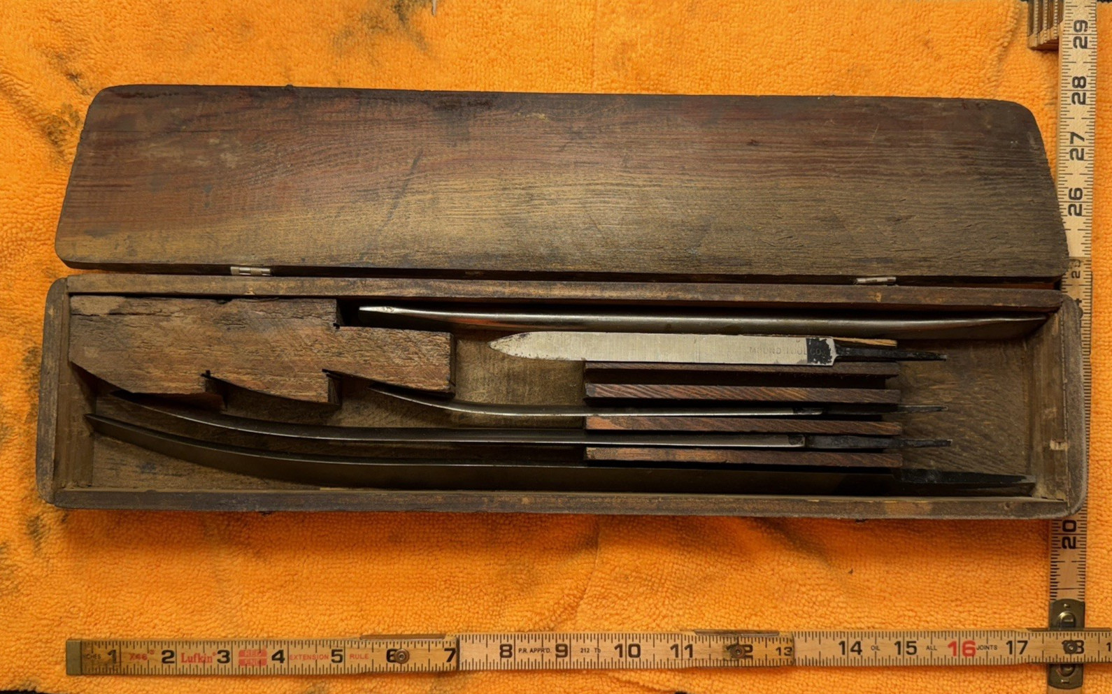Antique Vintage Mound Tool Co. Scraping & Bearing Tool Set w/ Original Box As Is
