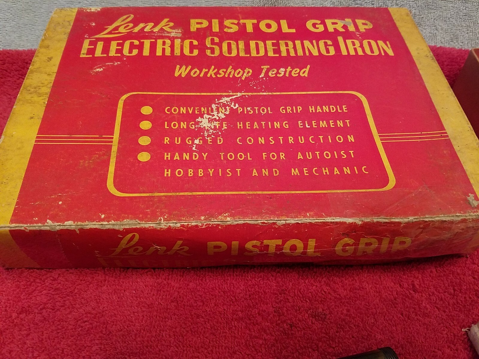 LENK PISTOL GRIP ELECTRIC SOLDERING IRON MODEL 375 WITH BOX & Paperwork Vtg USA