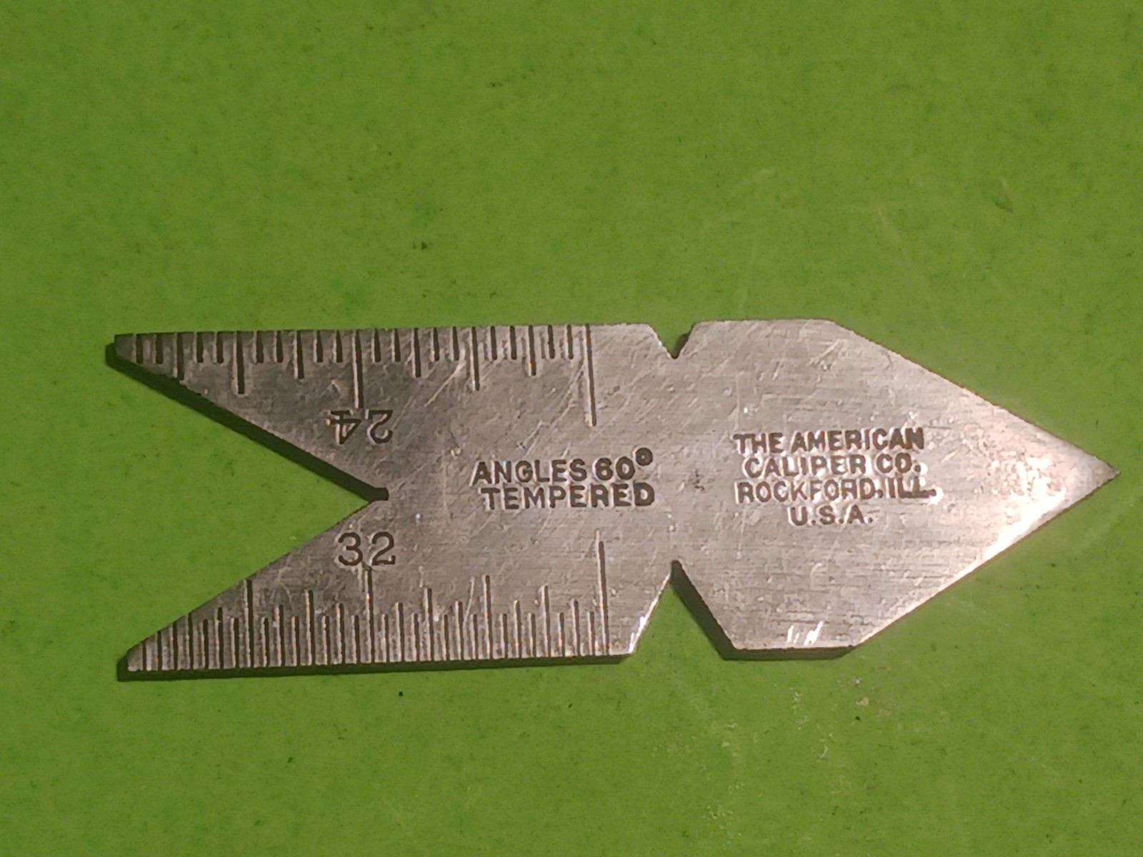 The American Caliper Co. Center Gage 60 Degree Fishtail – Vintage Tempered USA