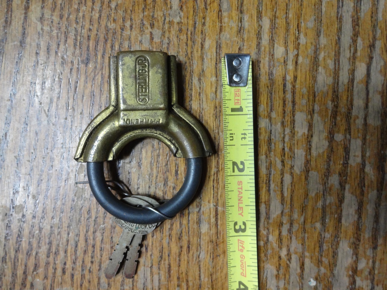 Vintage No. 143 Sterling Jr Lock Minneapolis, MN Made in USA Working w/ 2 Keys