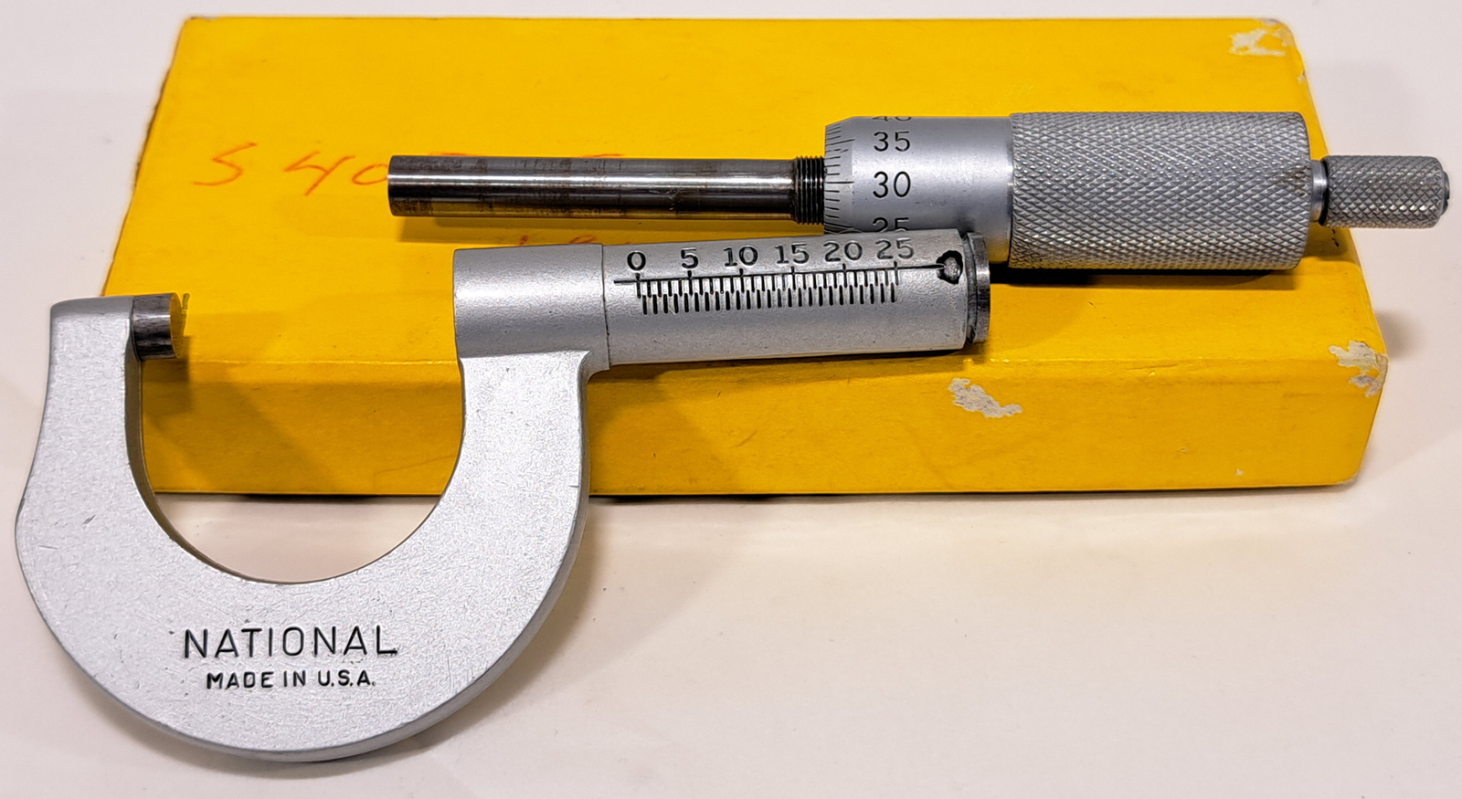 VTG MG National Apprentice MICROMETER 0- 25mm with Original Box & Directions USA