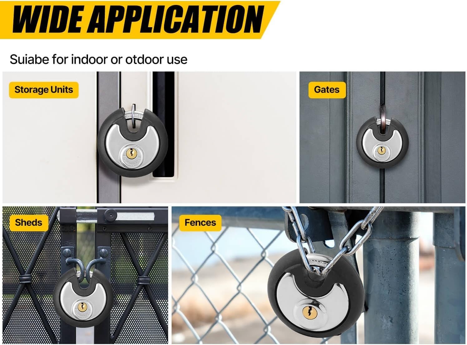 Heavy-Duty Waterproof Stainless Steel Disc Lock – Perfect for Outdoor Security