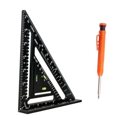 Foldable Carpenter Square 7 inch Angle T-Ruler Multi-Purpose Black-no jig