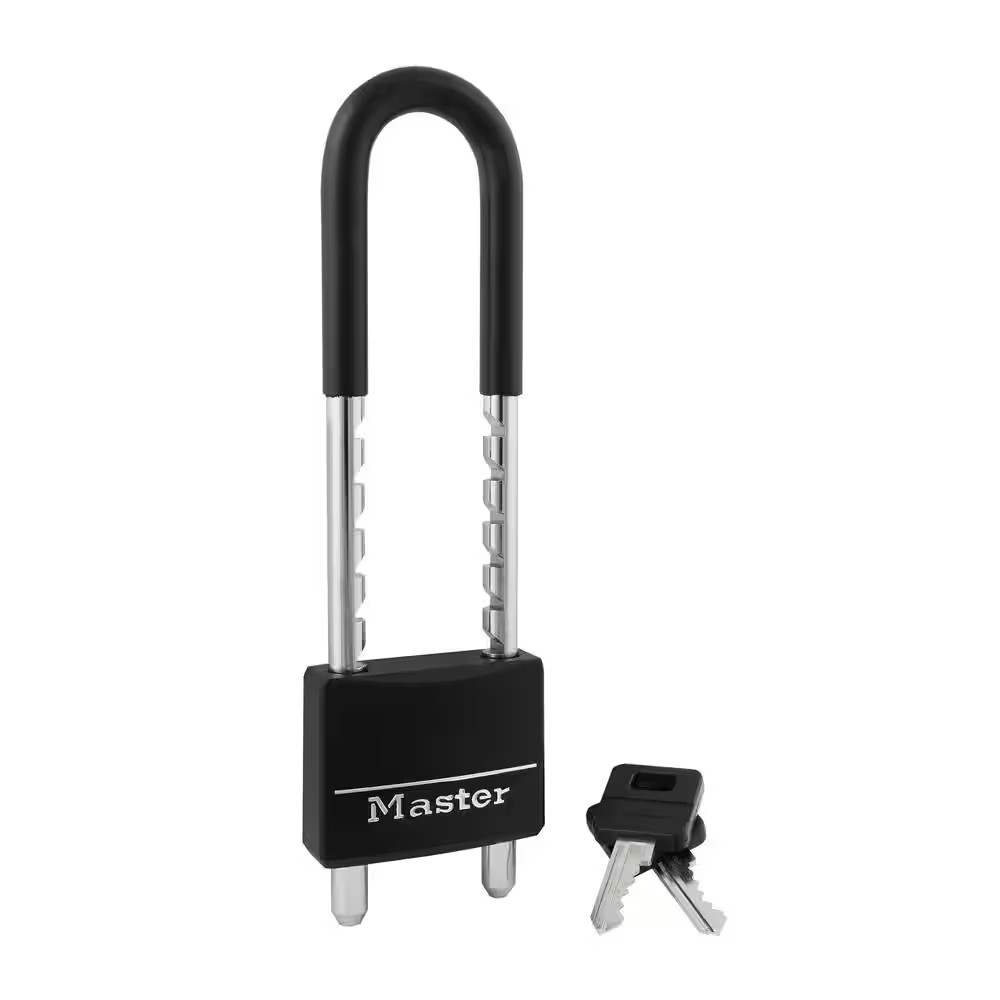 Lock with Key, 2 In. Wide, Adjustable Shackle