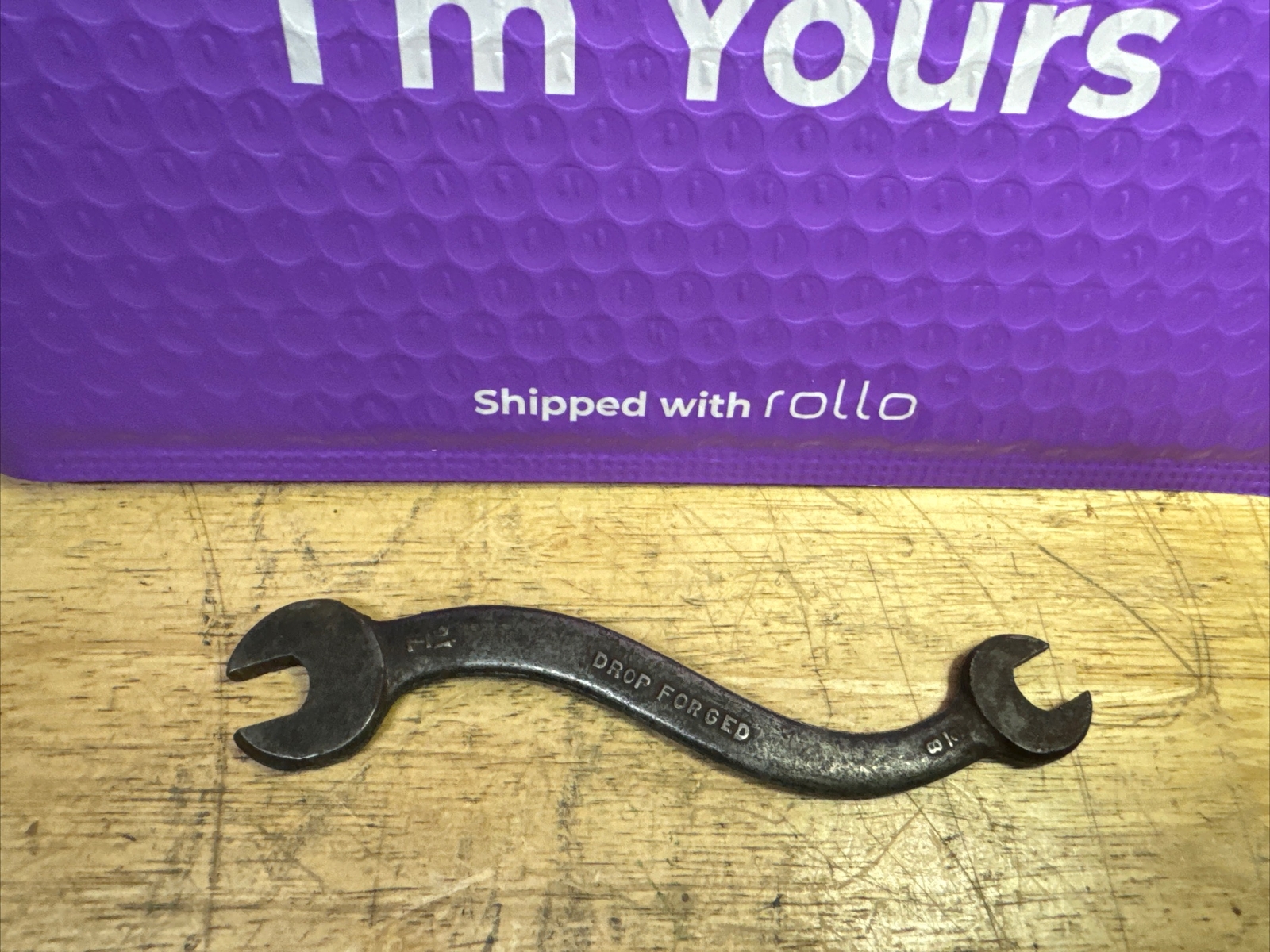 Snake Shaped Double Open End Wrench 75B – 3/8” – 7/16” – Made in USA Drop Forged