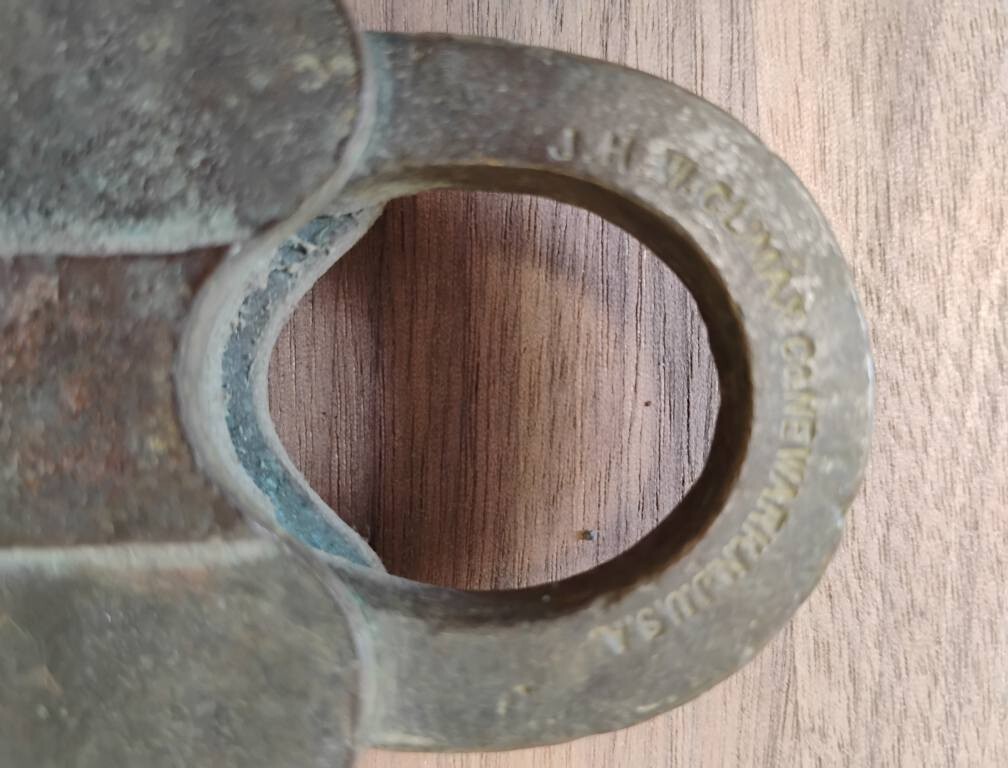 Vintage Old J.H.W. Climax Padlock No Key Lock Railroad SCPSA