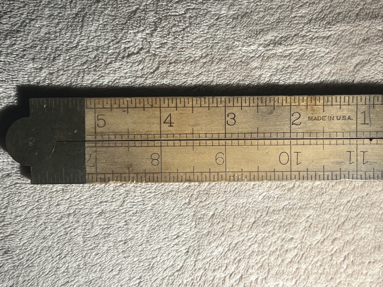 Stanley #36 1/2 L Boxwood / Brass Folding Rule And Caliper Made In USA