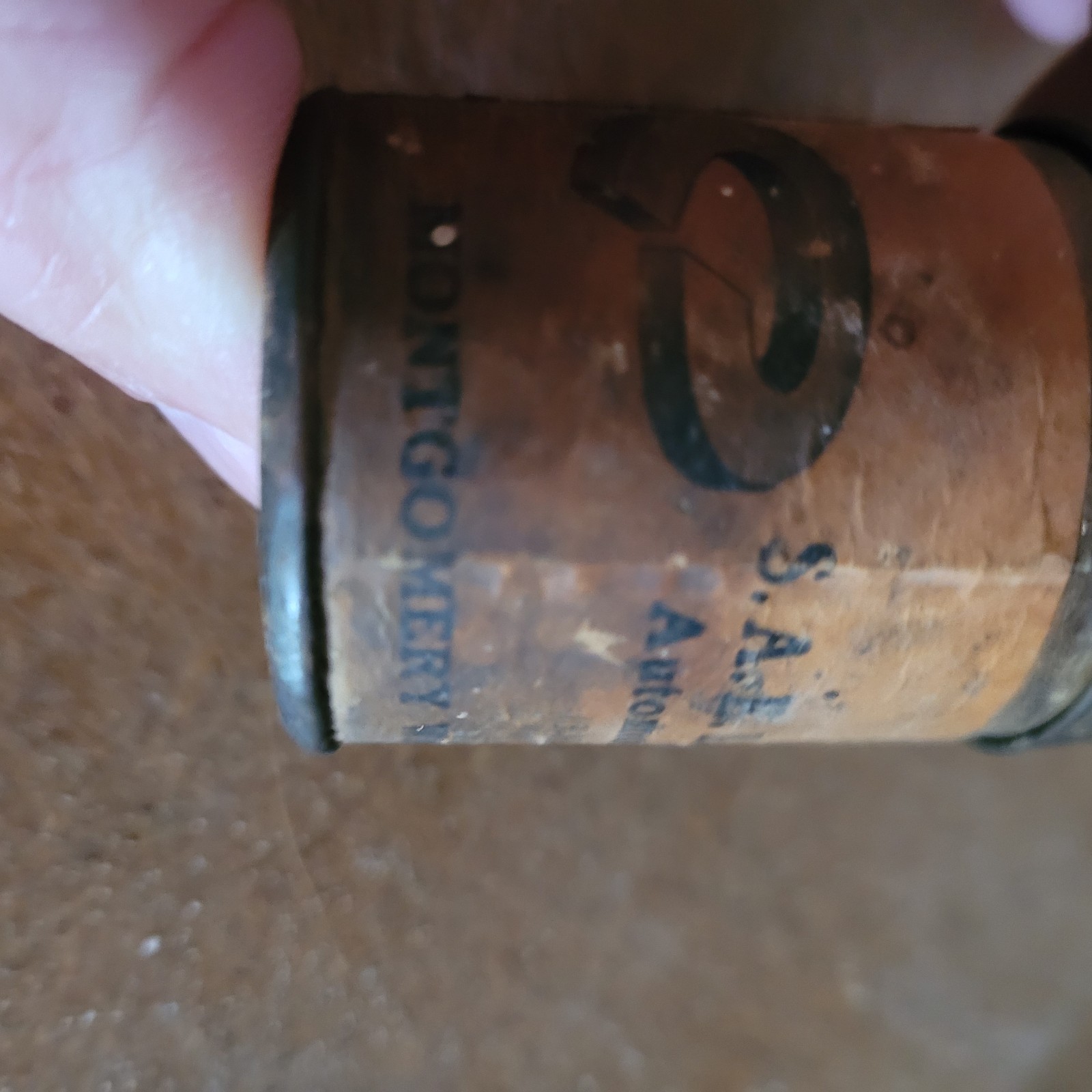 Lock Washer tin cardboard container EMPTY Montgomery Ward