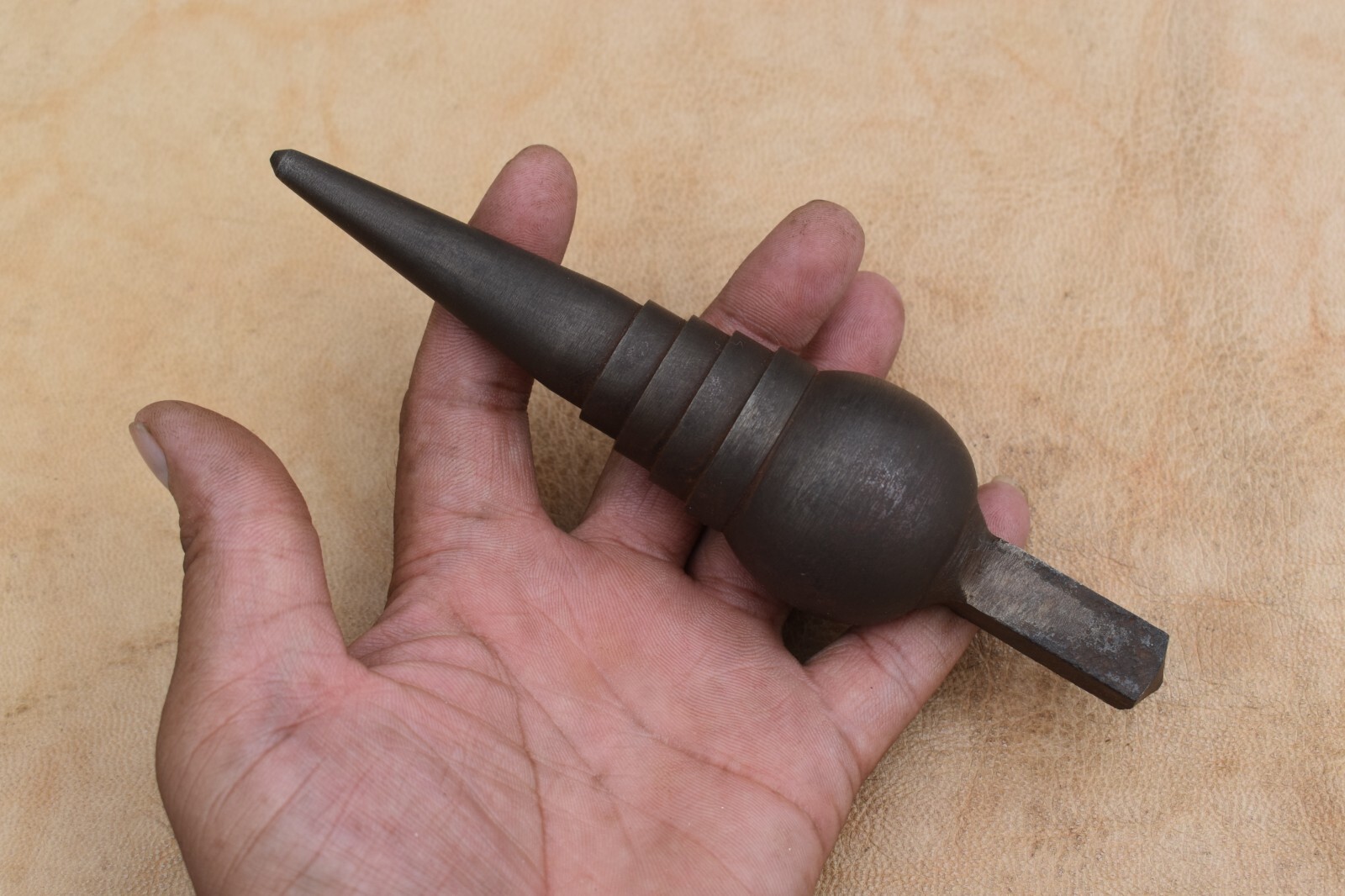 Handmade iron blacksmith silversmith jewelry hardy ball stepped cone anvil