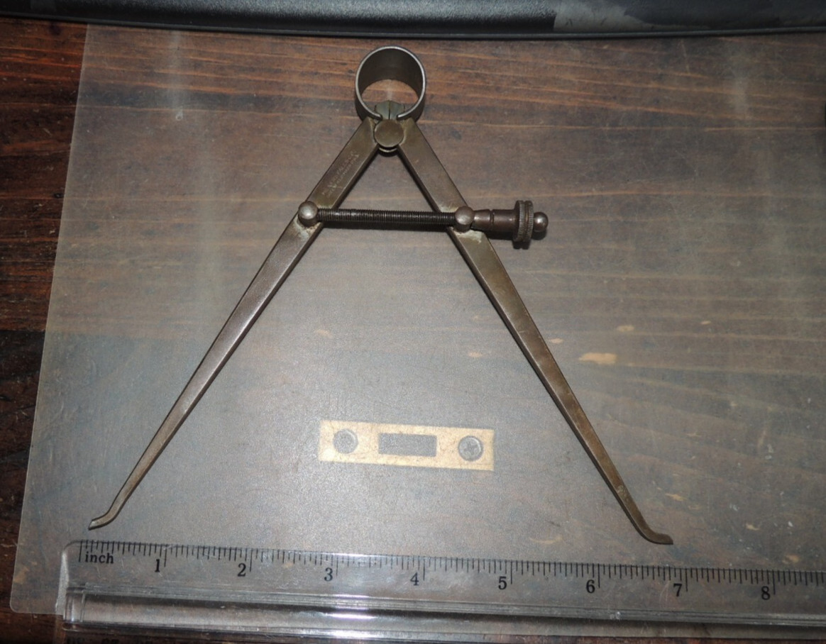 7″ Vintage MILLERS FALLS CO. Inside Caliper, 6” LEGS, Greenfield, MASS USA