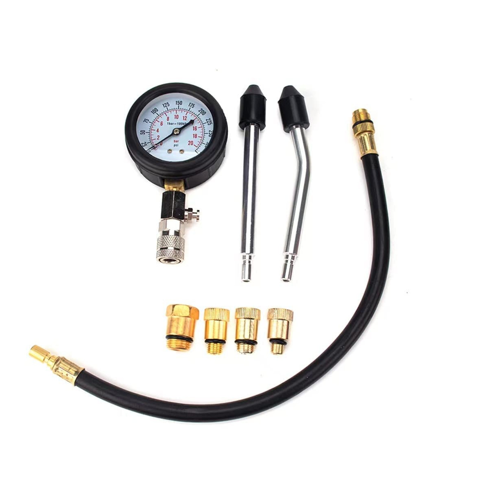 8PCS Compression Tester, Engine Compression Tester kit Professional Petrol Gas E
