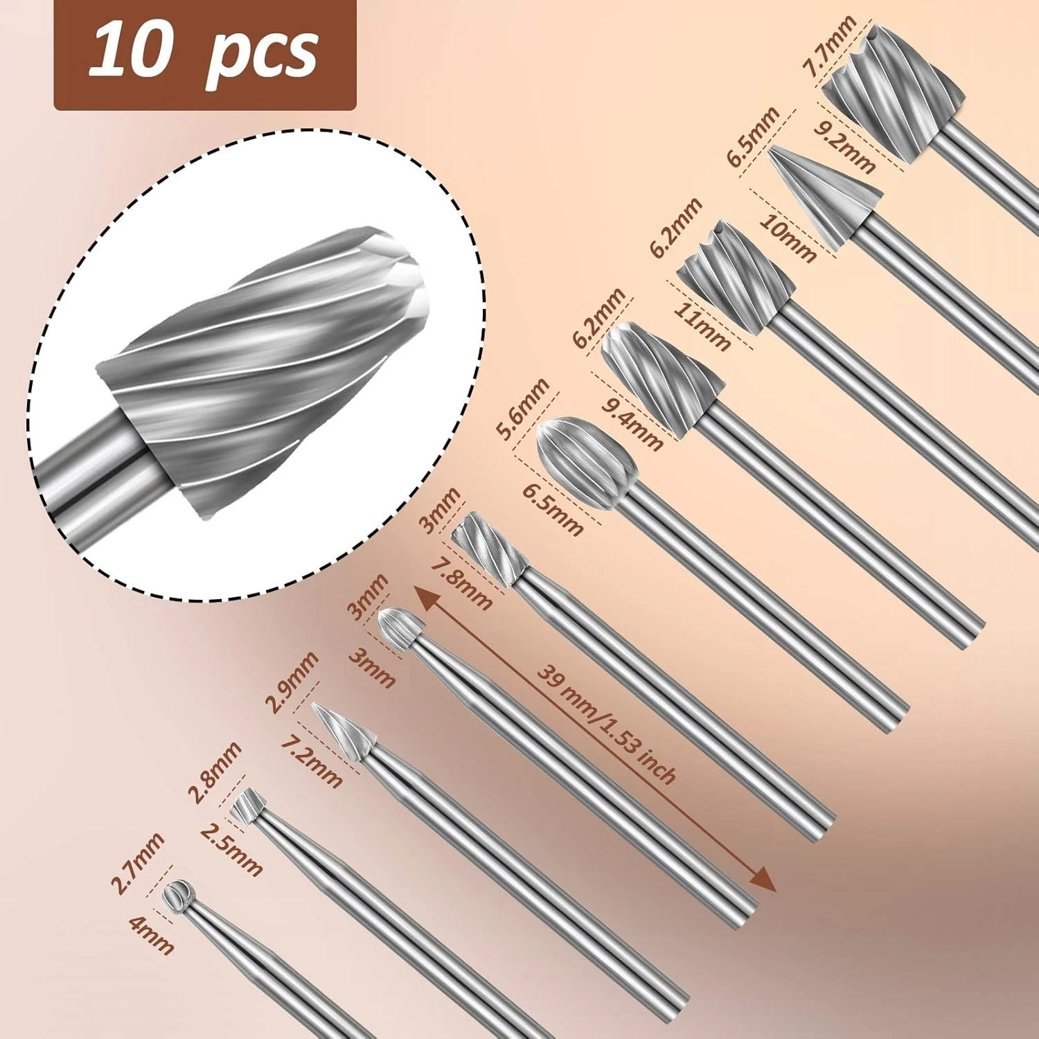 20-Piece Wood Carving Tools Set – Includes HSS Engraving Drill Accessories & HSS