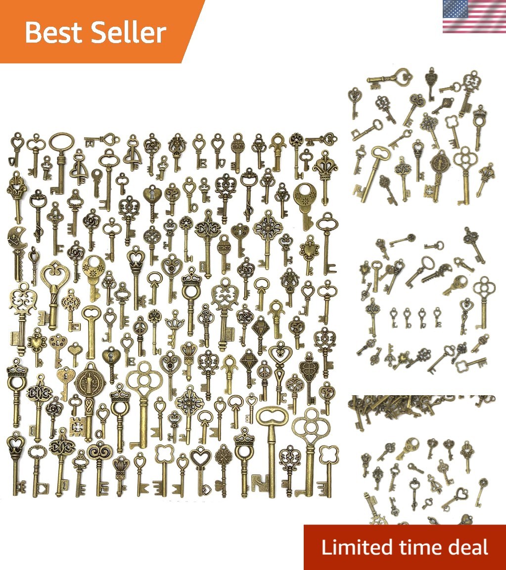 Mixed Antique Style Key Charm Set – Perfect for Creative DIY Projects