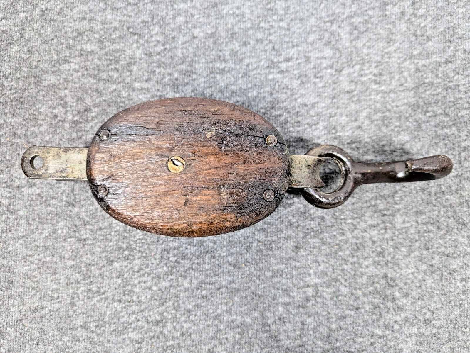 Vintage Small Star Logo Single Block & Tackle Pulley Boston & Lockport Block Co