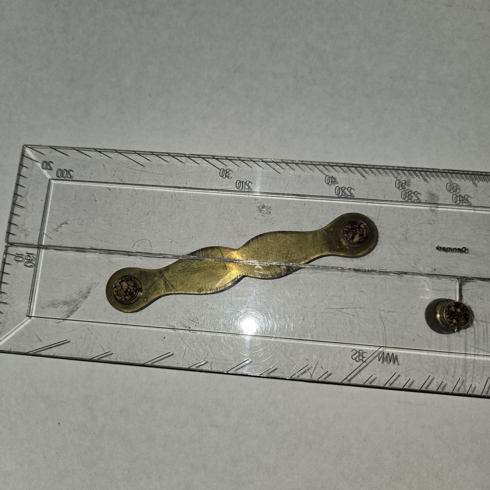 Pair Vintage Denmark Weems Plath Brass Arms Parallel Ruler Unmarked Black Wood